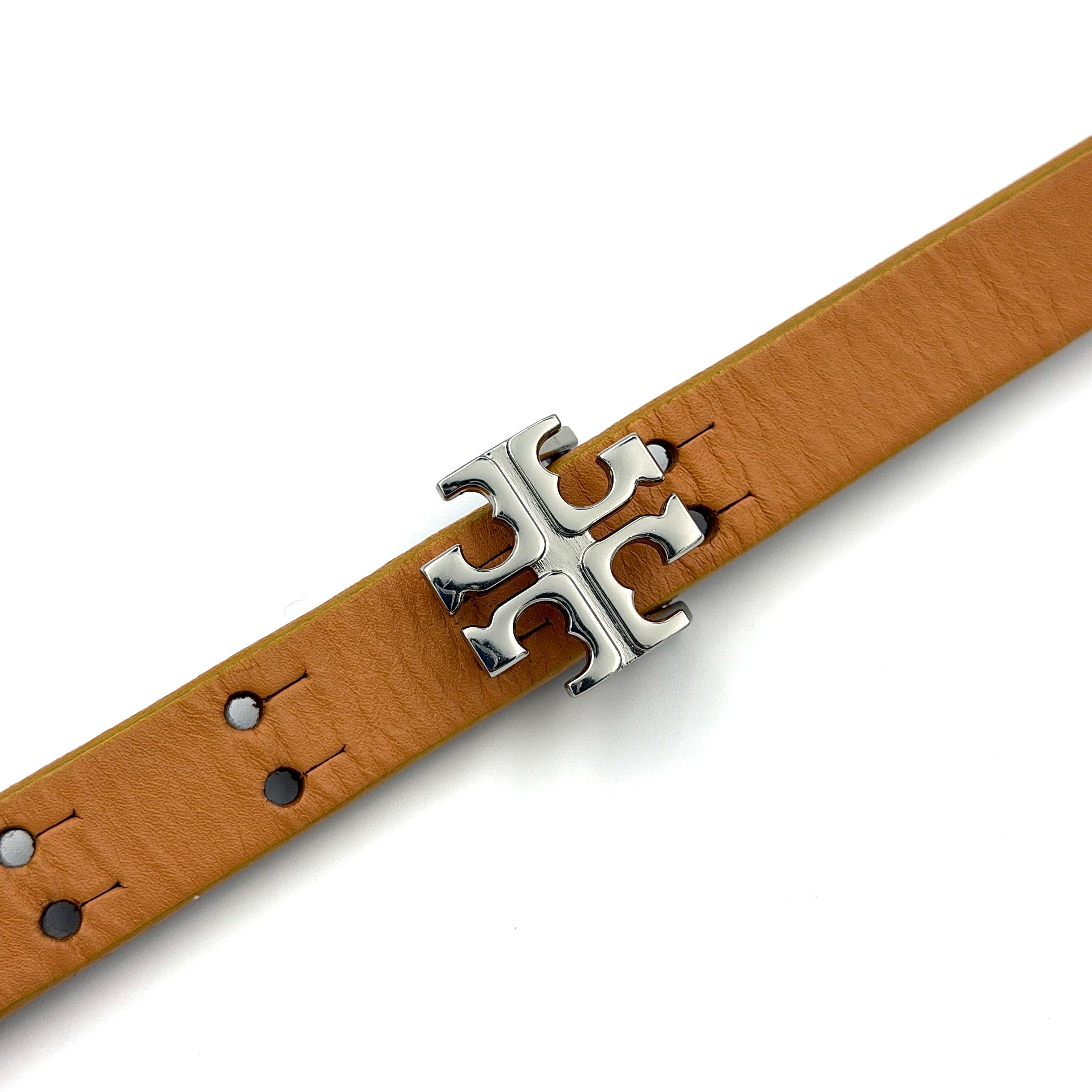 Tory Burch Logo Belt Brown