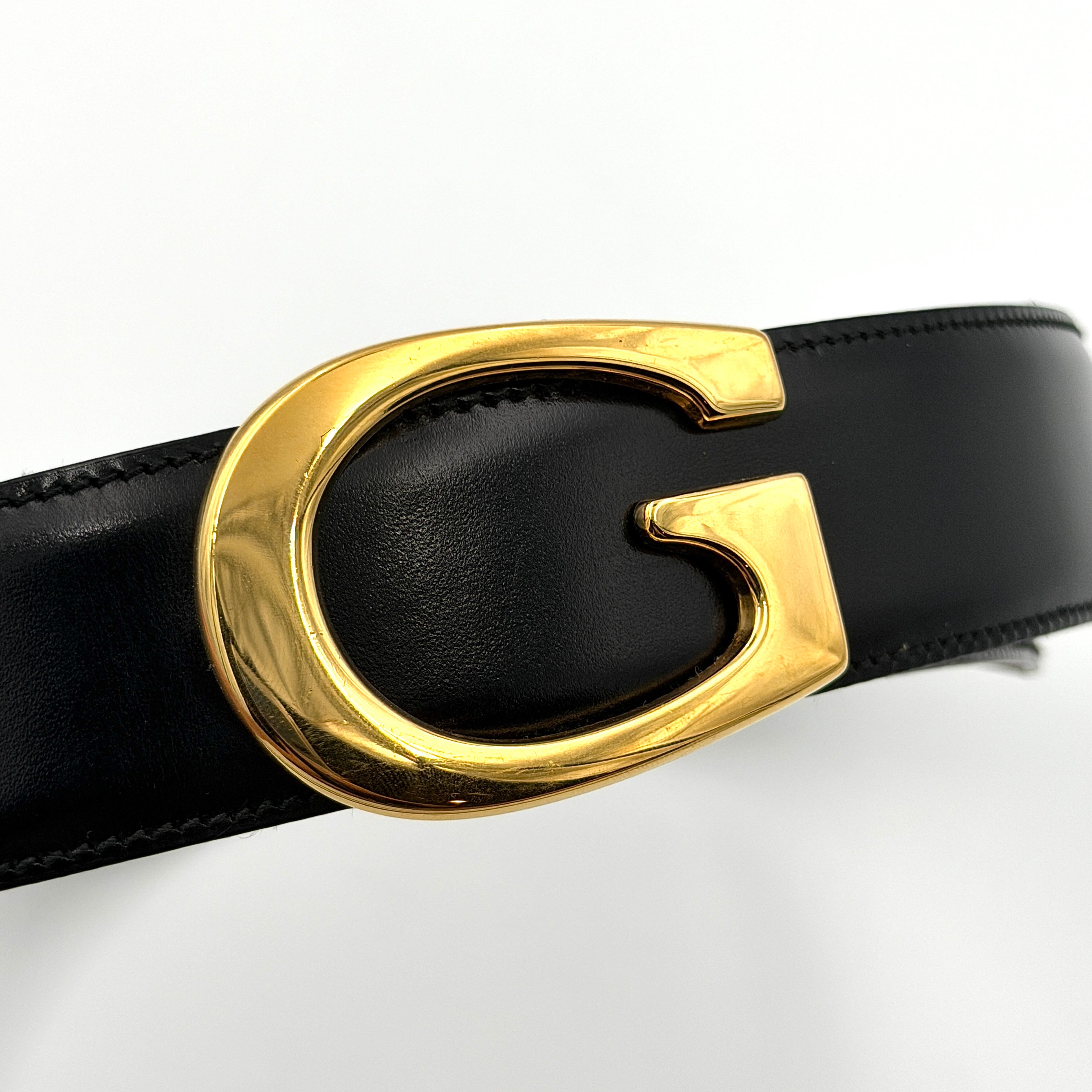 Gucci G Logo Belt Gold/Black