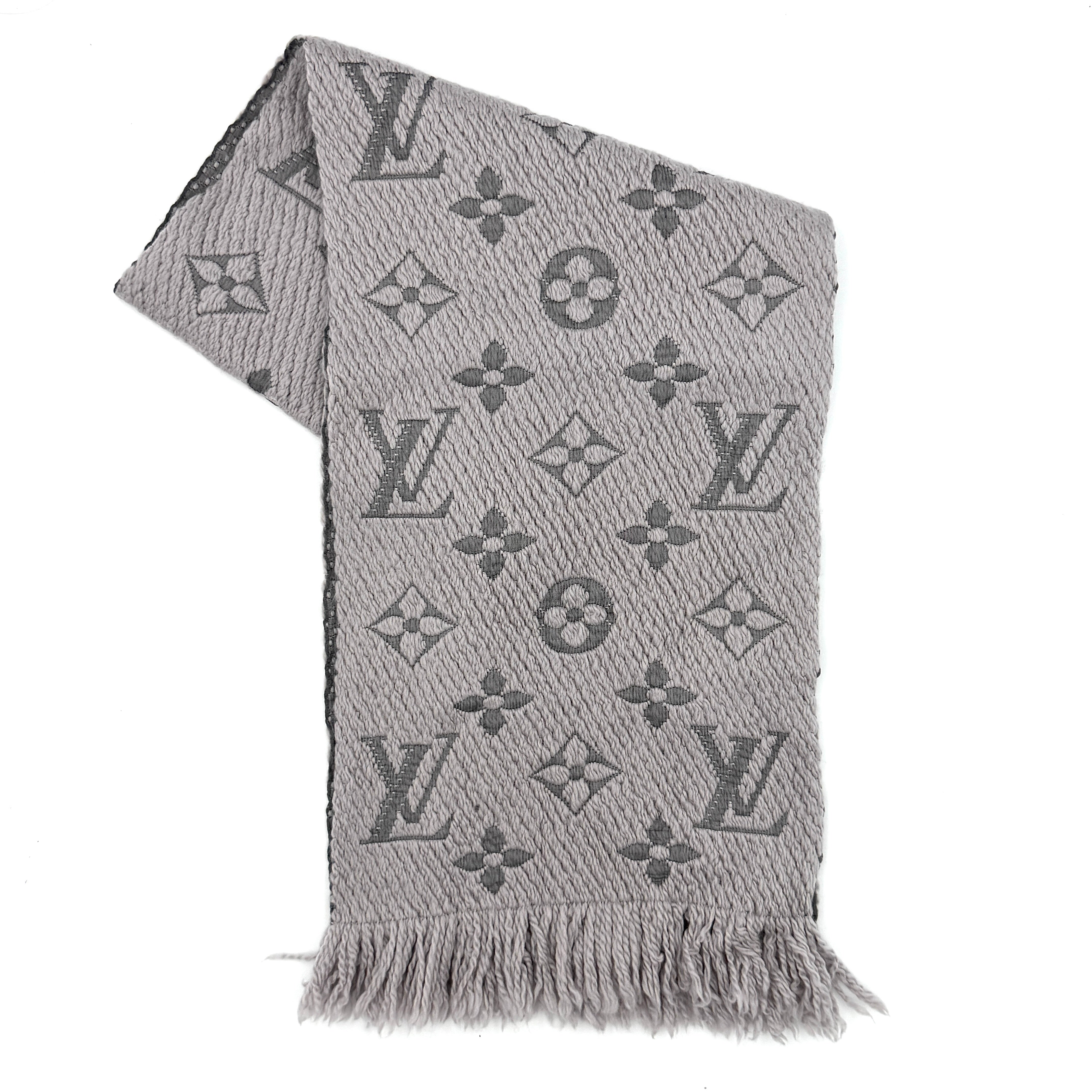 Louis Vuitton Monogram Logomania Scarf Pearl Grey