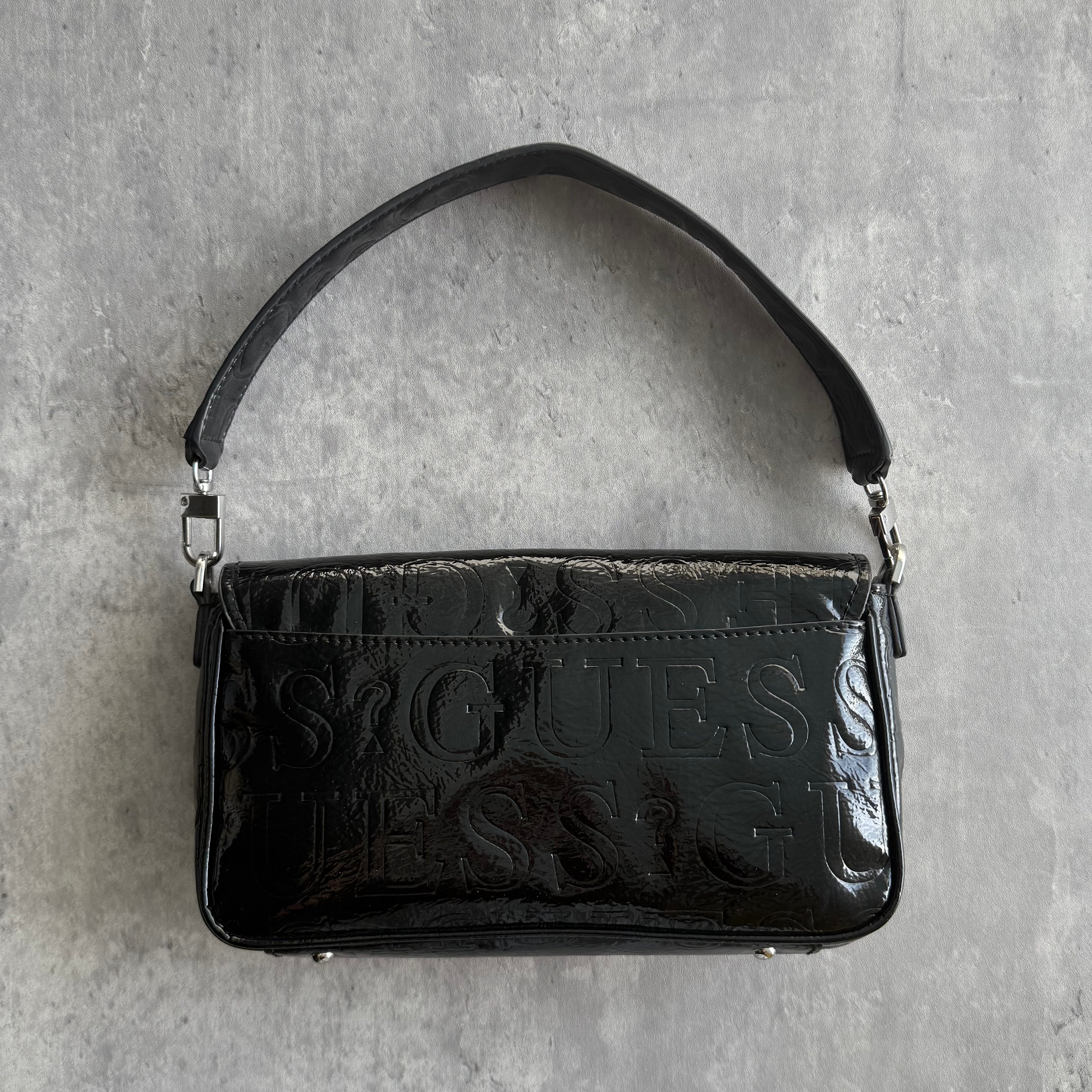 Guess Y2K G Logo Embossed Patent ShoulderBag Black
