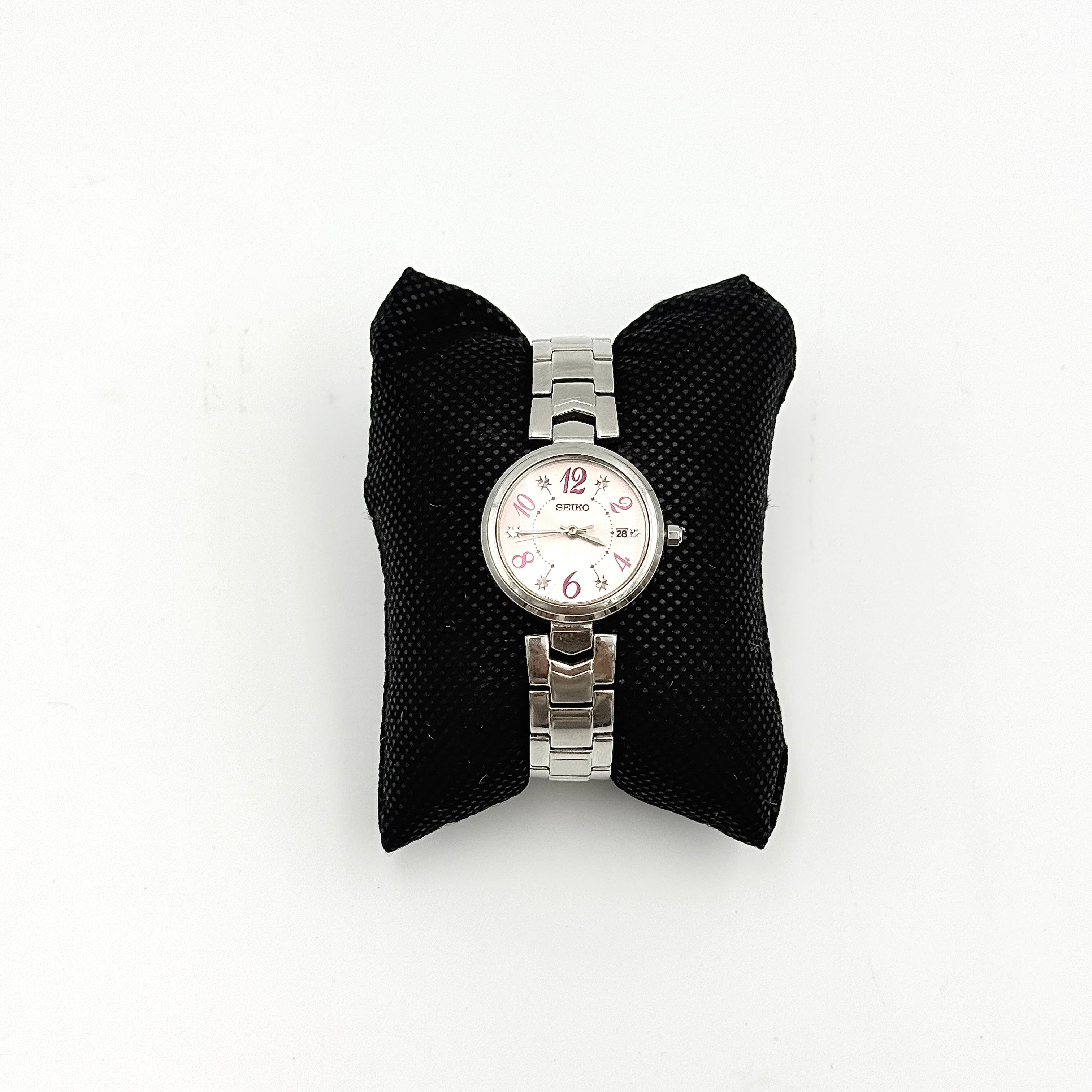 Seiko Pink Dial 7N82-0GY0 Stainless Steel Watch