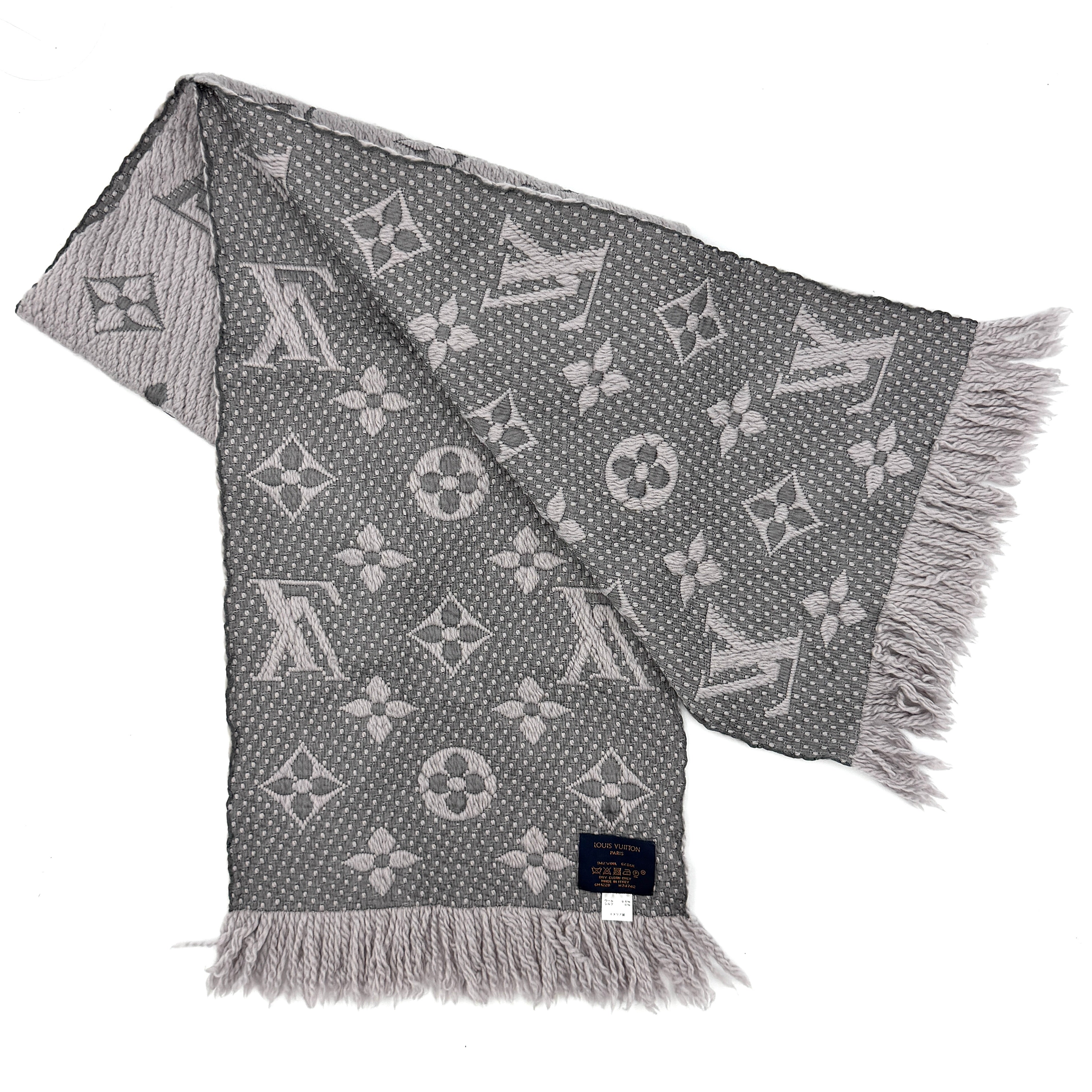 Louis Vuitton Monogram Logomania Scarf Pearl Grey