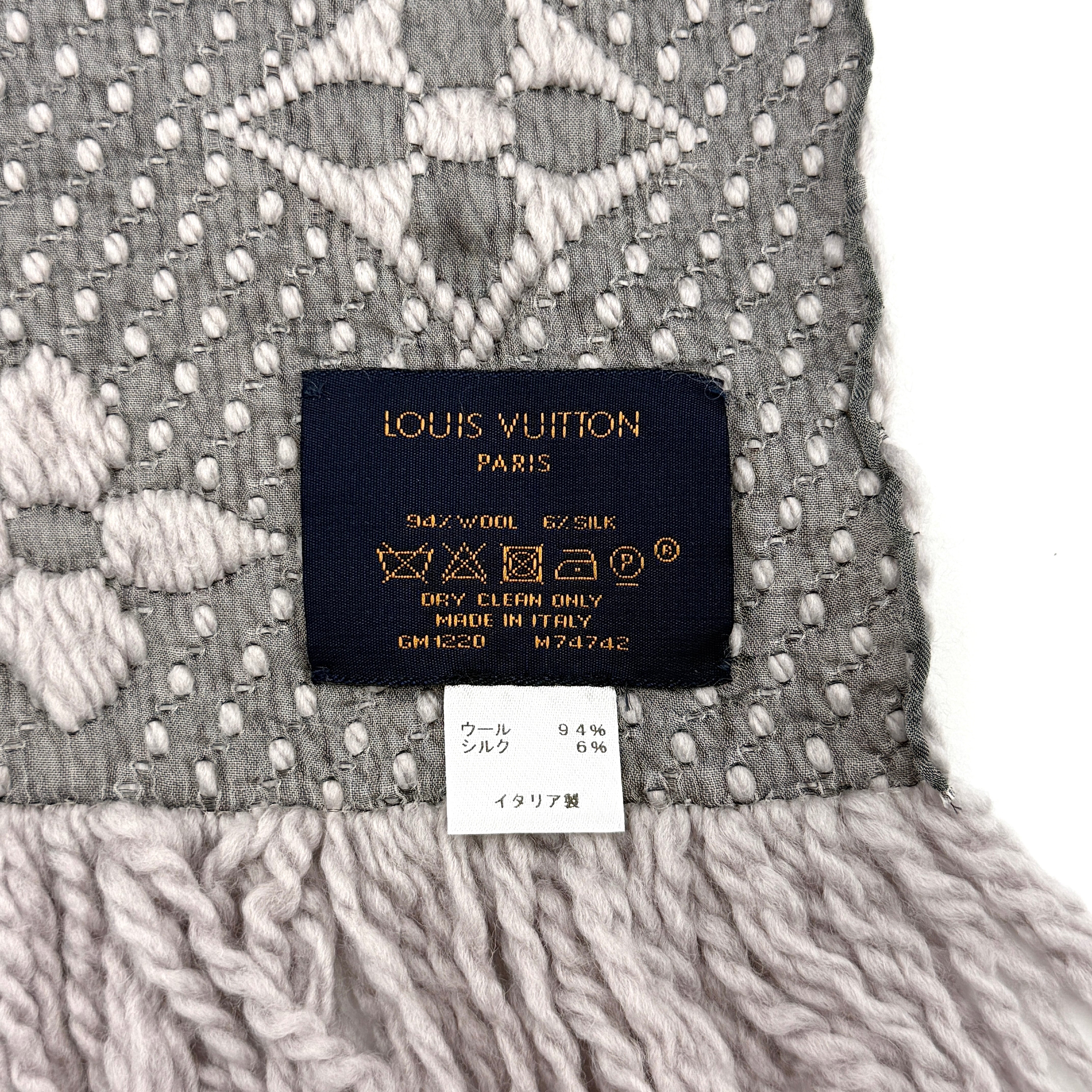 Louis Vuitton Monogram Logomania Scarf Pearl Grey