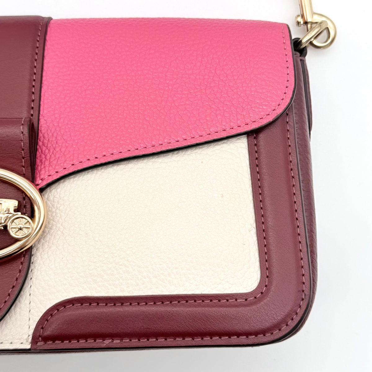 Coach 2Way Georgie Colorblock Shoulder Bag Chalk/Confetti Pink