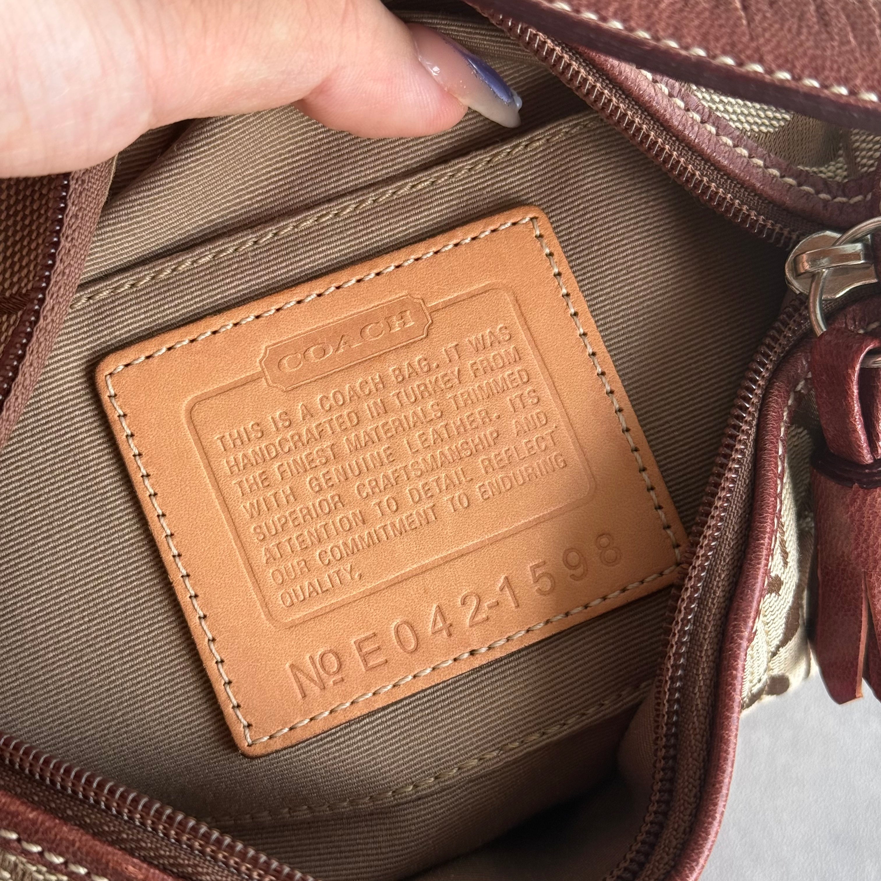 Coach Signature Stripe Mini Hobo ShoulderBag Beige/Pink