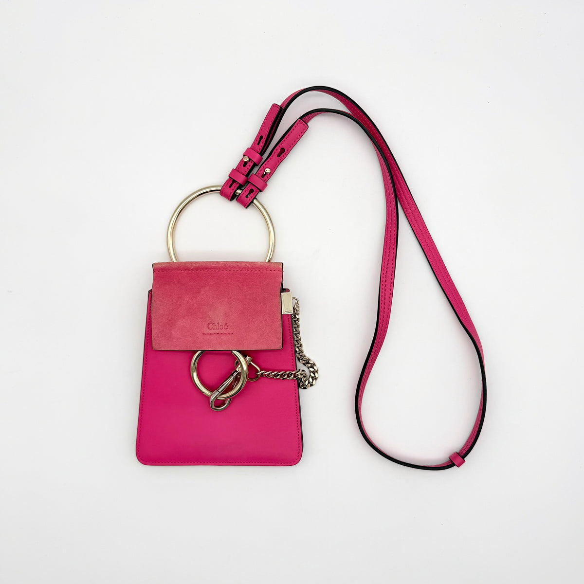 Chloé Small Faye Bracelet Crossbody Bag Fuchsia Pink