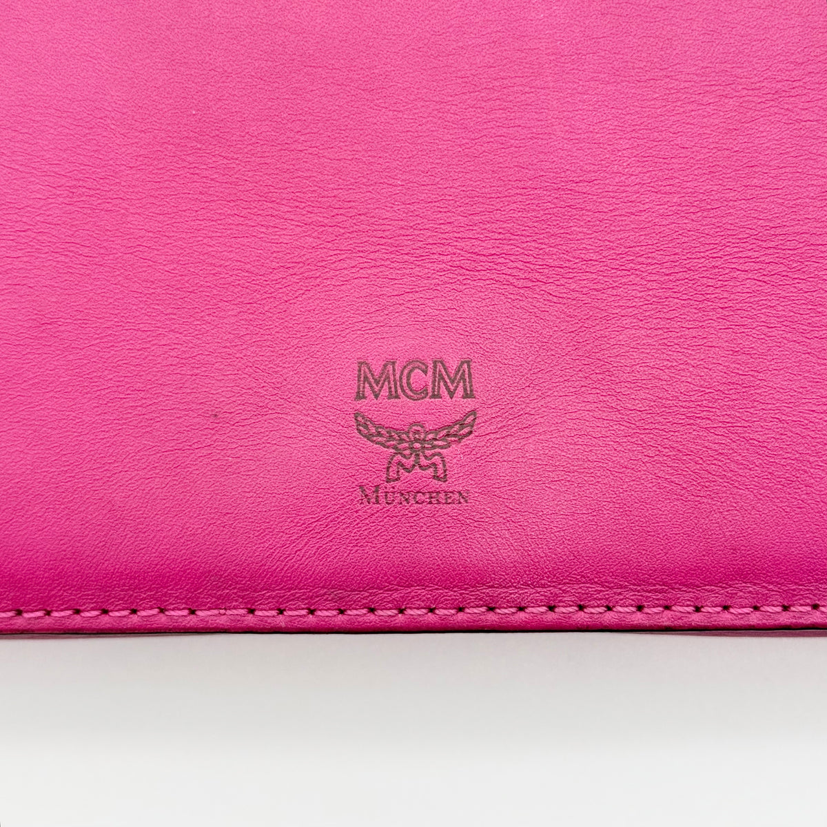 MCM Leather Flap Crossbody Bag Pink