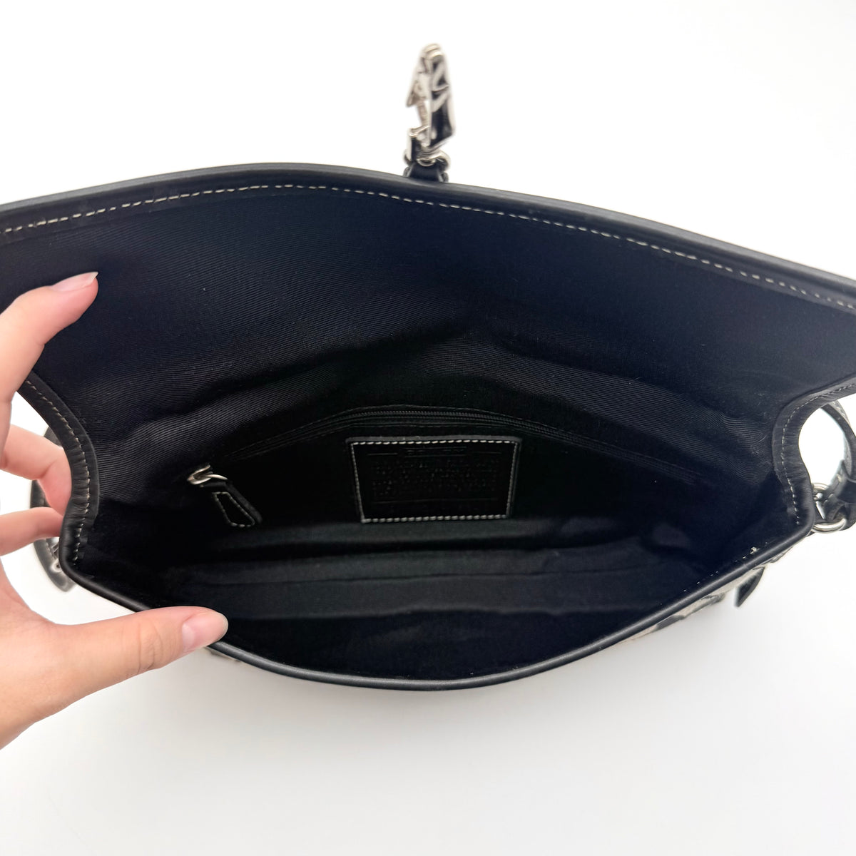 Coach Y2K Demi Clip Baguette Shoulder Bag Grey/Black