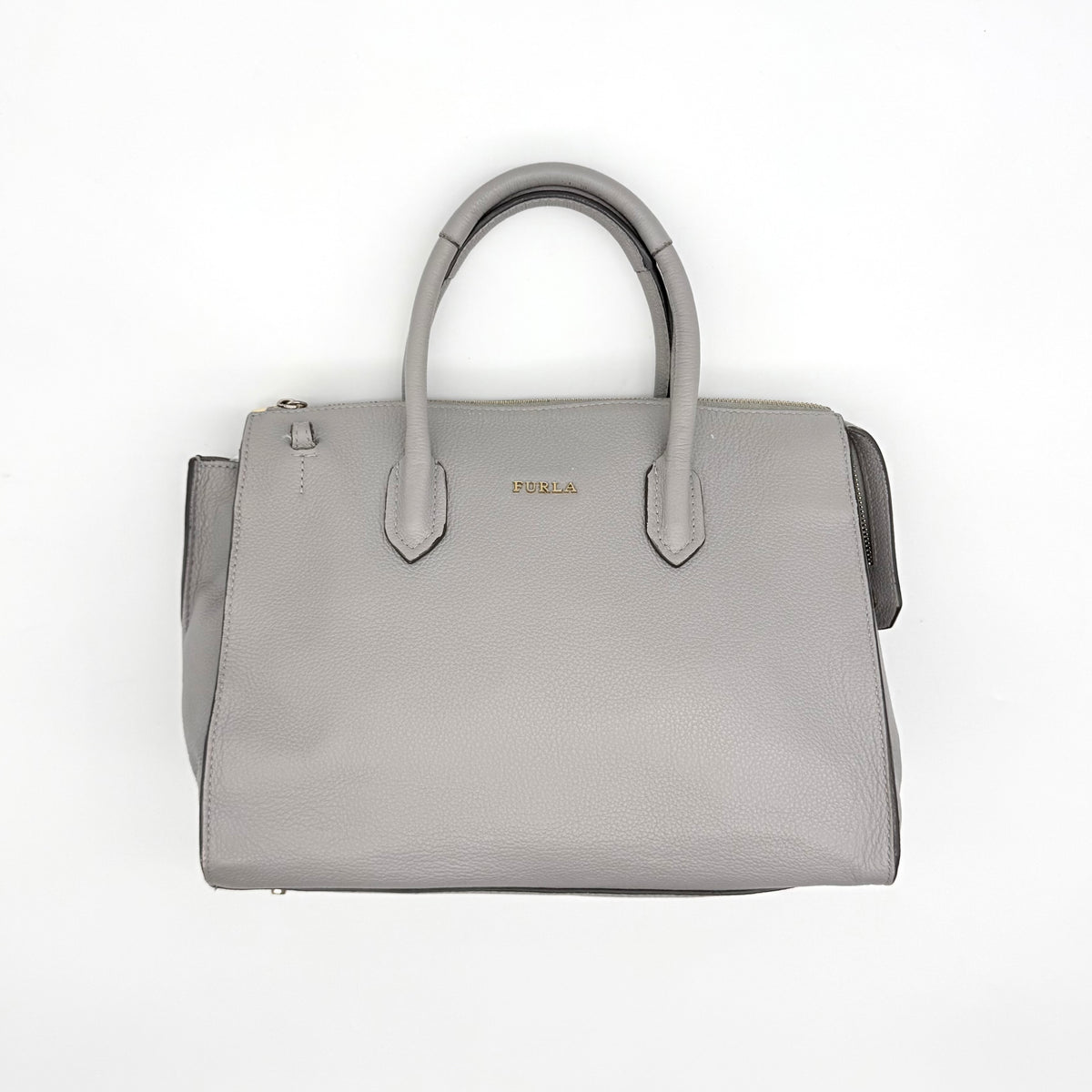 Furla 2Way Pin Satchel Handbag Grey