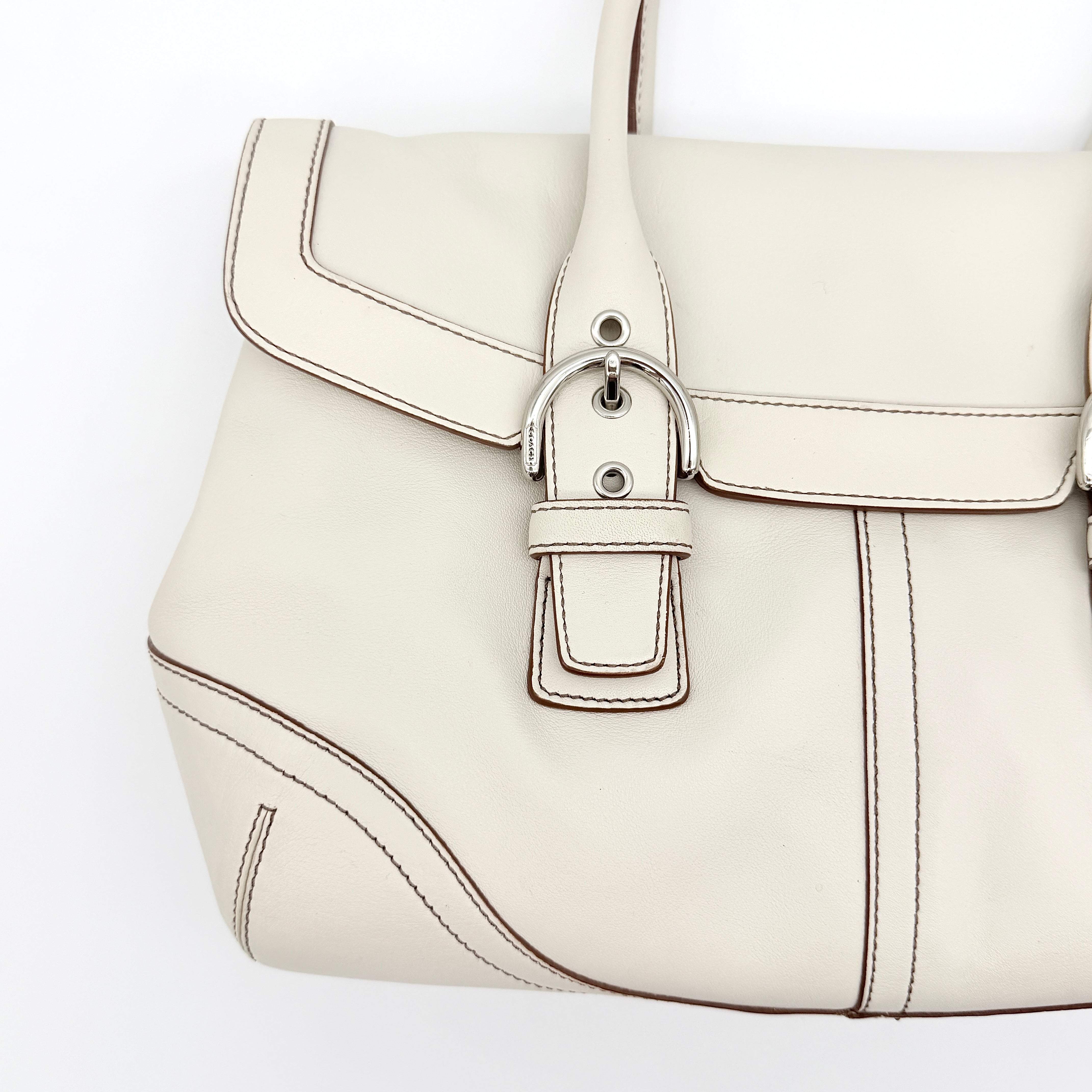Coach Y2K Signature Soho Hampton Satchel Shoulder Bag Ivory