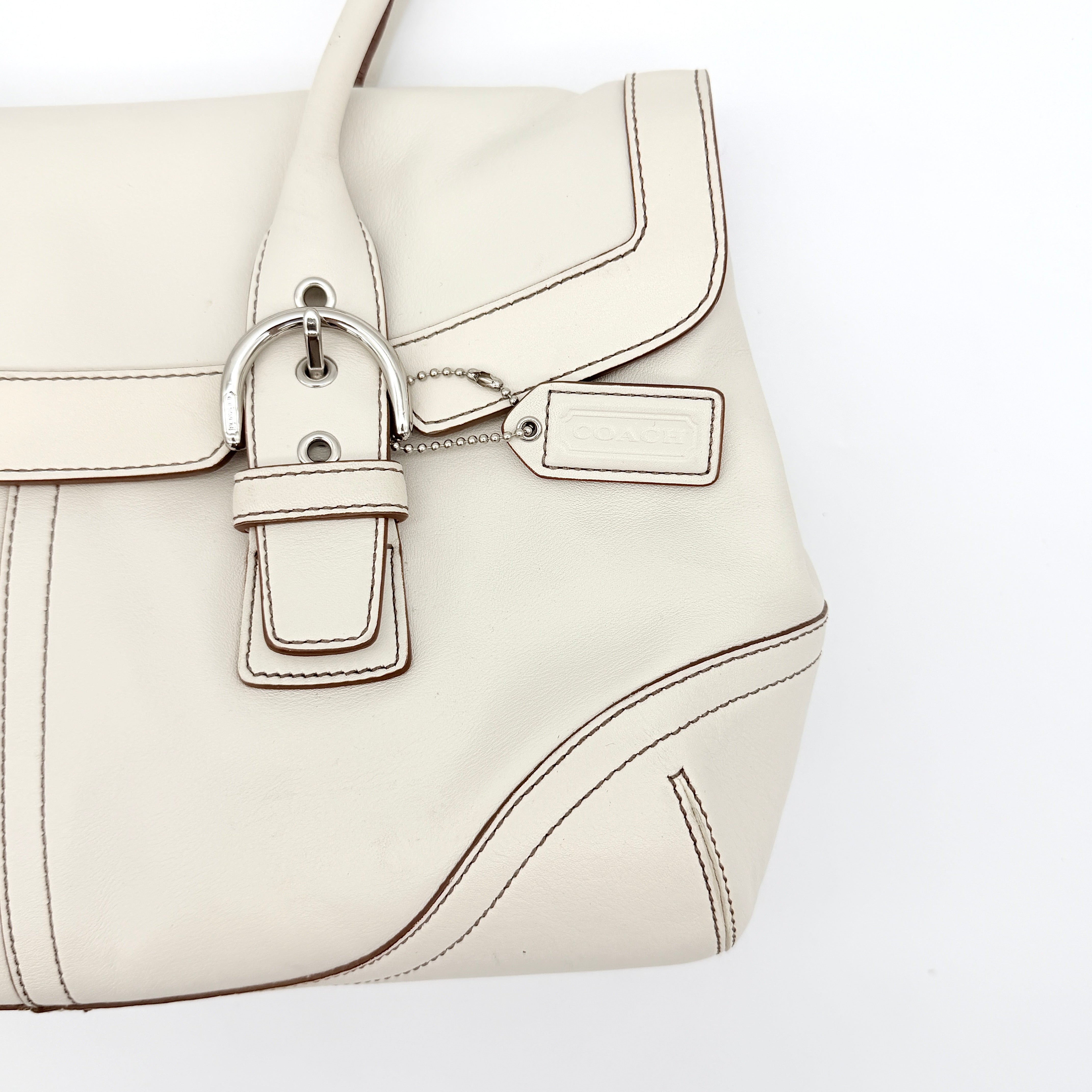 Coach Y2K Signature Soho Hampton Satchel Shoulder Bag Ivory
