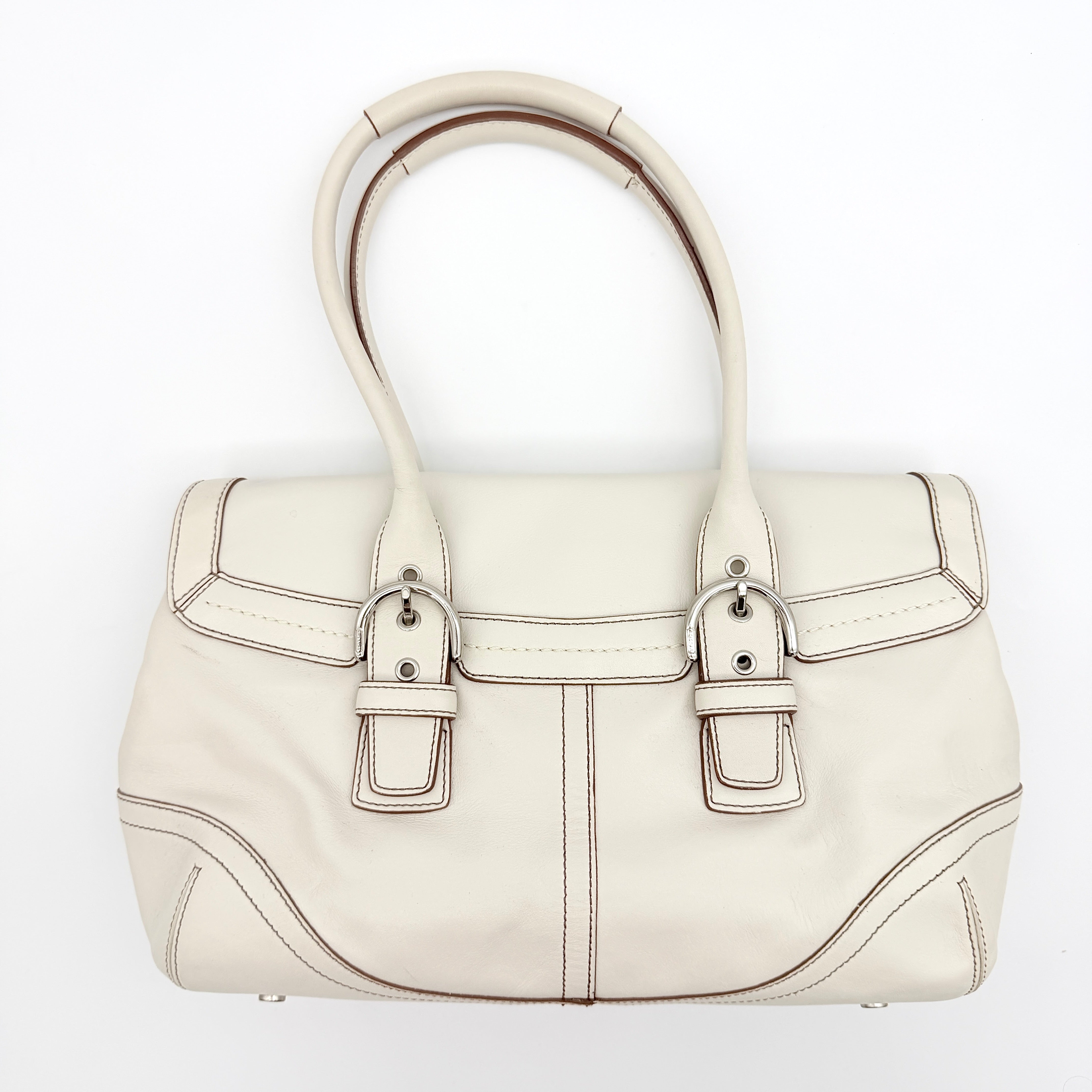 Coach Y2K Signature Soho Hampton Satchel Shoulder Bag Ivory