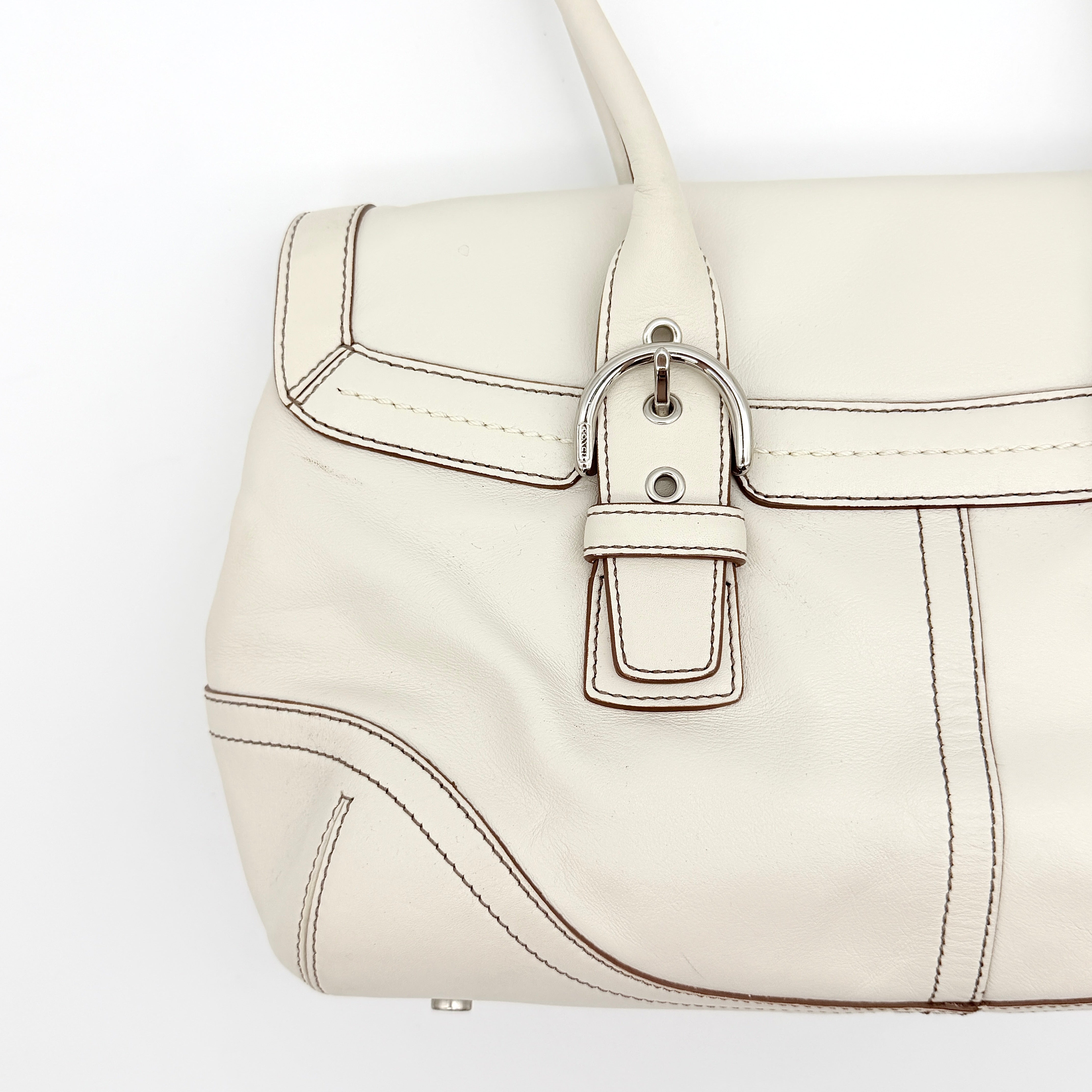 Coach Y2K Signature Soho Hampton Satchel Shoulder Bag Ivory