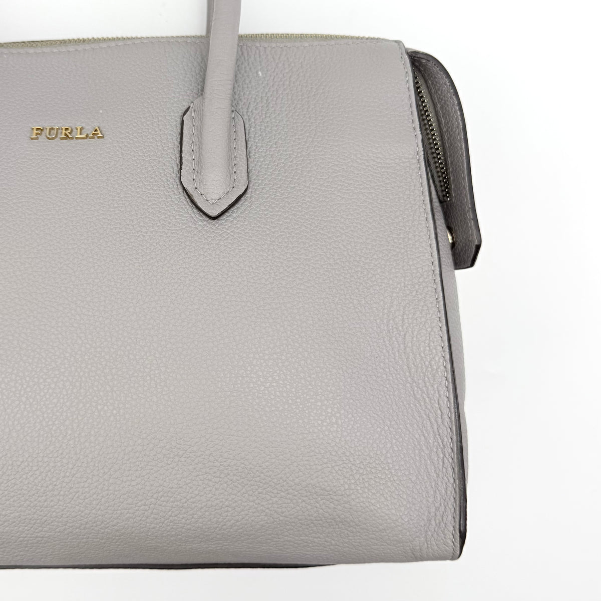 Furla 2Way Pin Satchel Handbag Grey