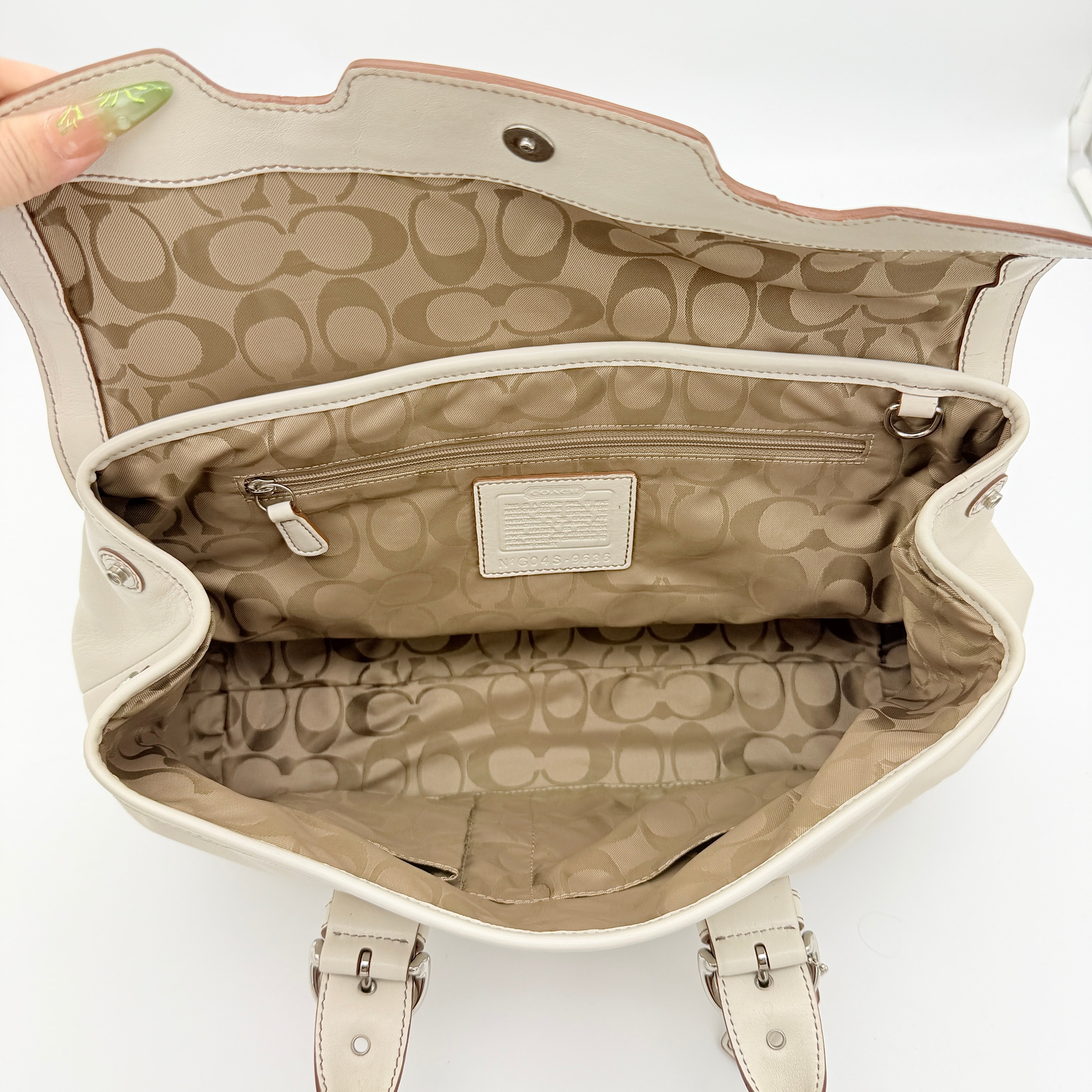 Coach Y2K Signature Soho Hampton Satchel Shoulder Bag Ivory