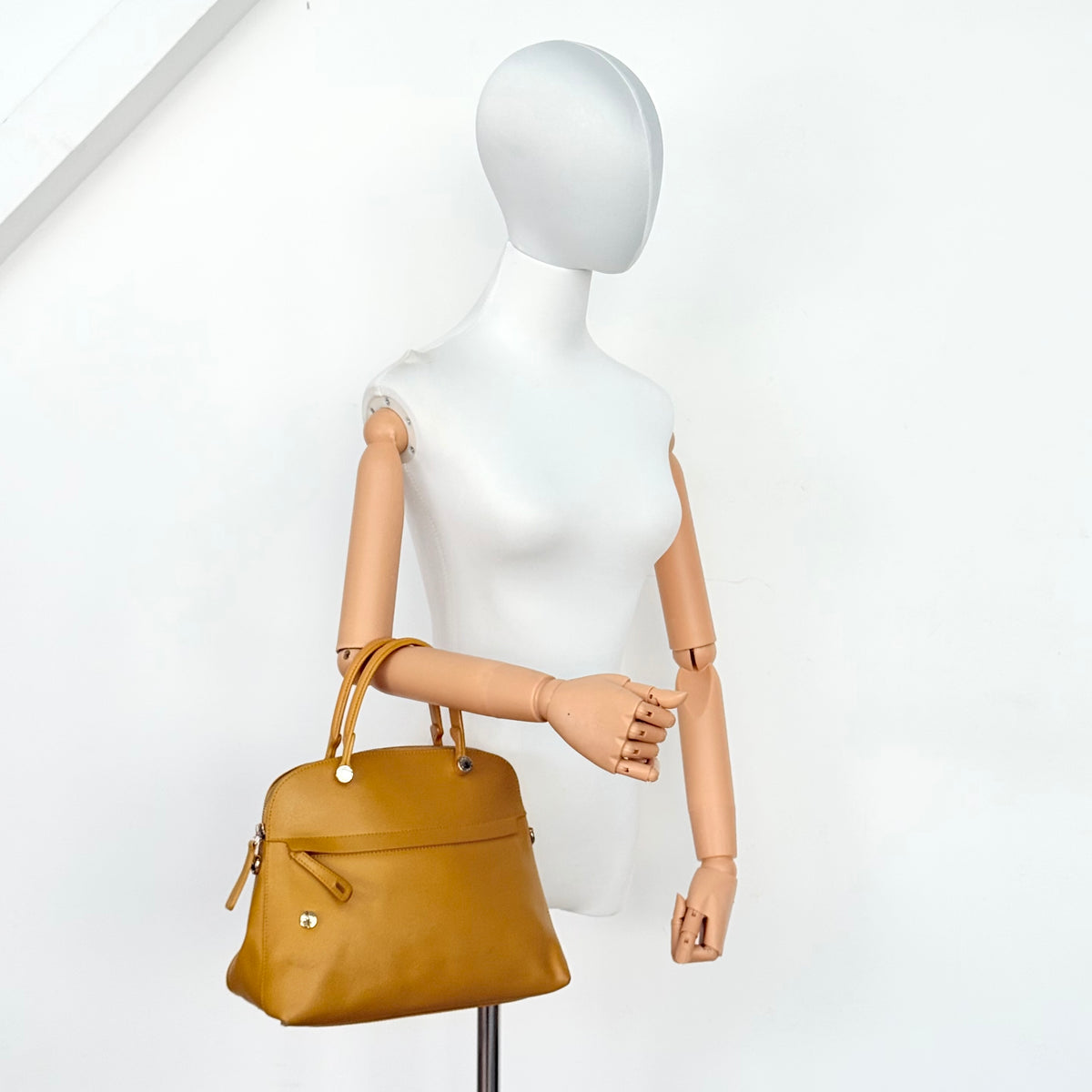 Furla 2Way Piper Dome Satchel Handbag Yellow