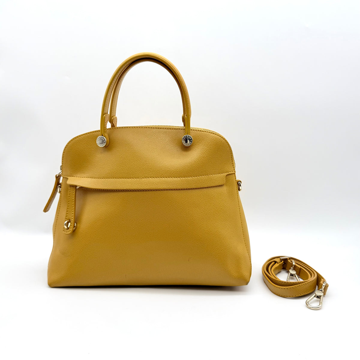 Furla 2Way Piper Dome Satchel Handbag Yellow