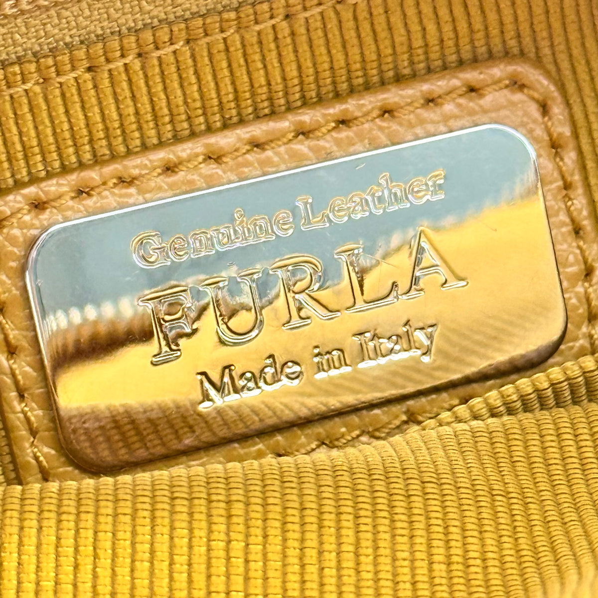 Furla 2Way Piper Dome Satchel Handbag Yellow