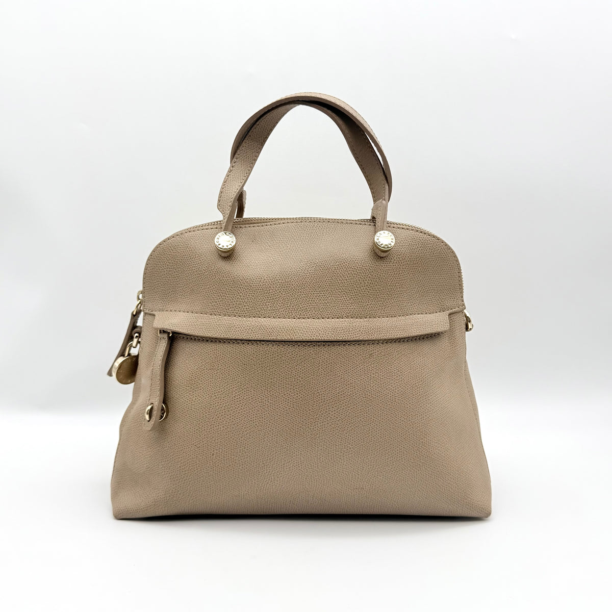 Furla 2Way Piper Dome Satchel Handbag Taupe