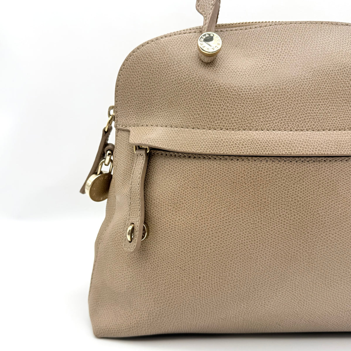Furla 2Way Piper Dome Satchel Handbag Taupe