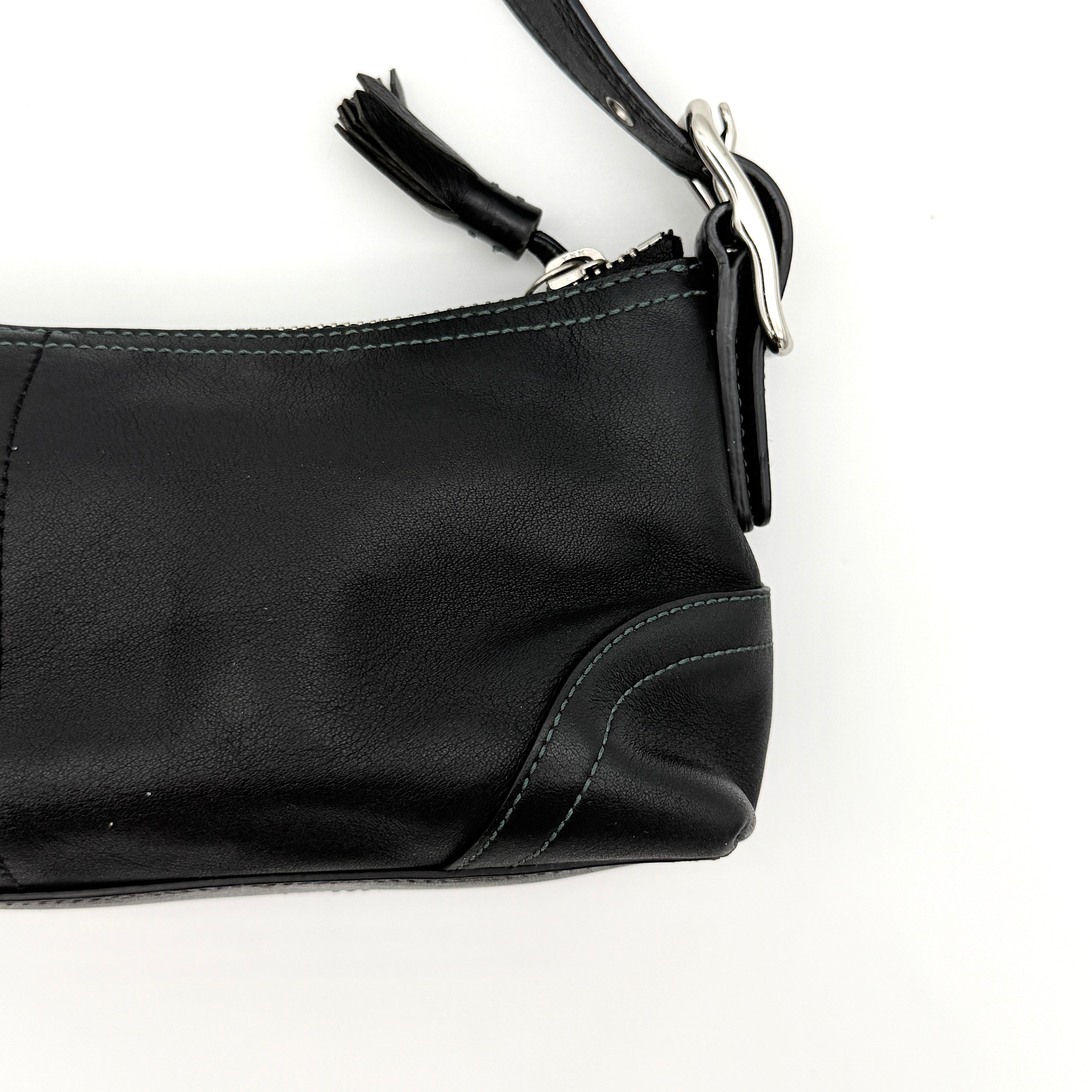 Coach Y2K Hampton Demi Baguette Shoulder Bag Black