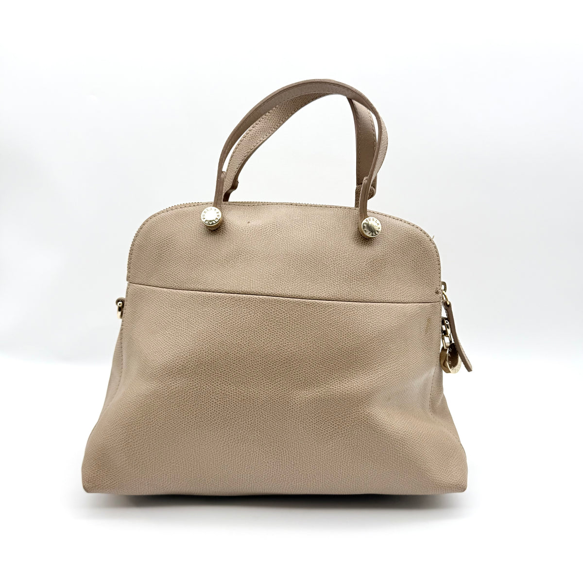 Furla 2Way Piper Dome Satchel Handbag Taupe