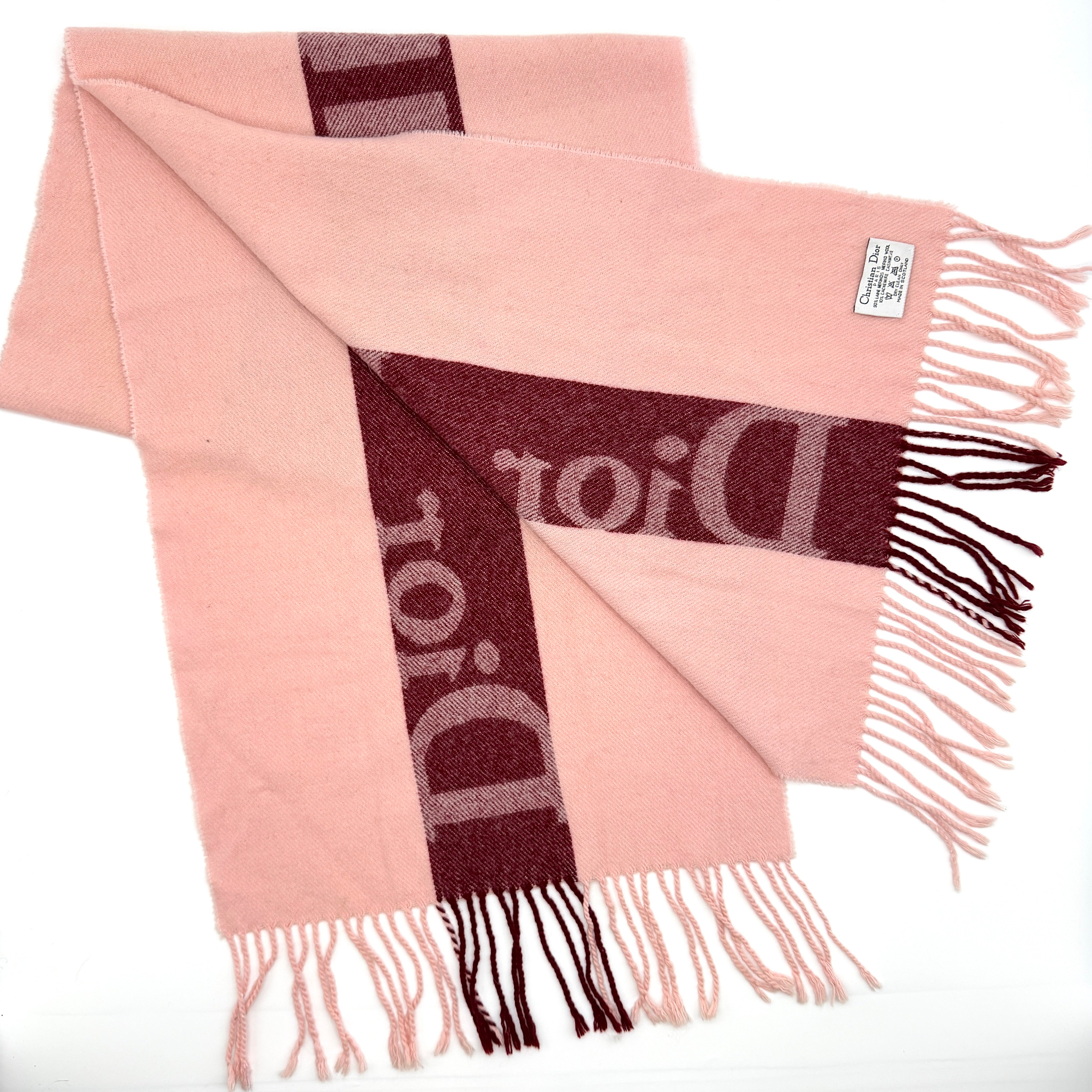 Dior Spell Out Logo Scarf Pink