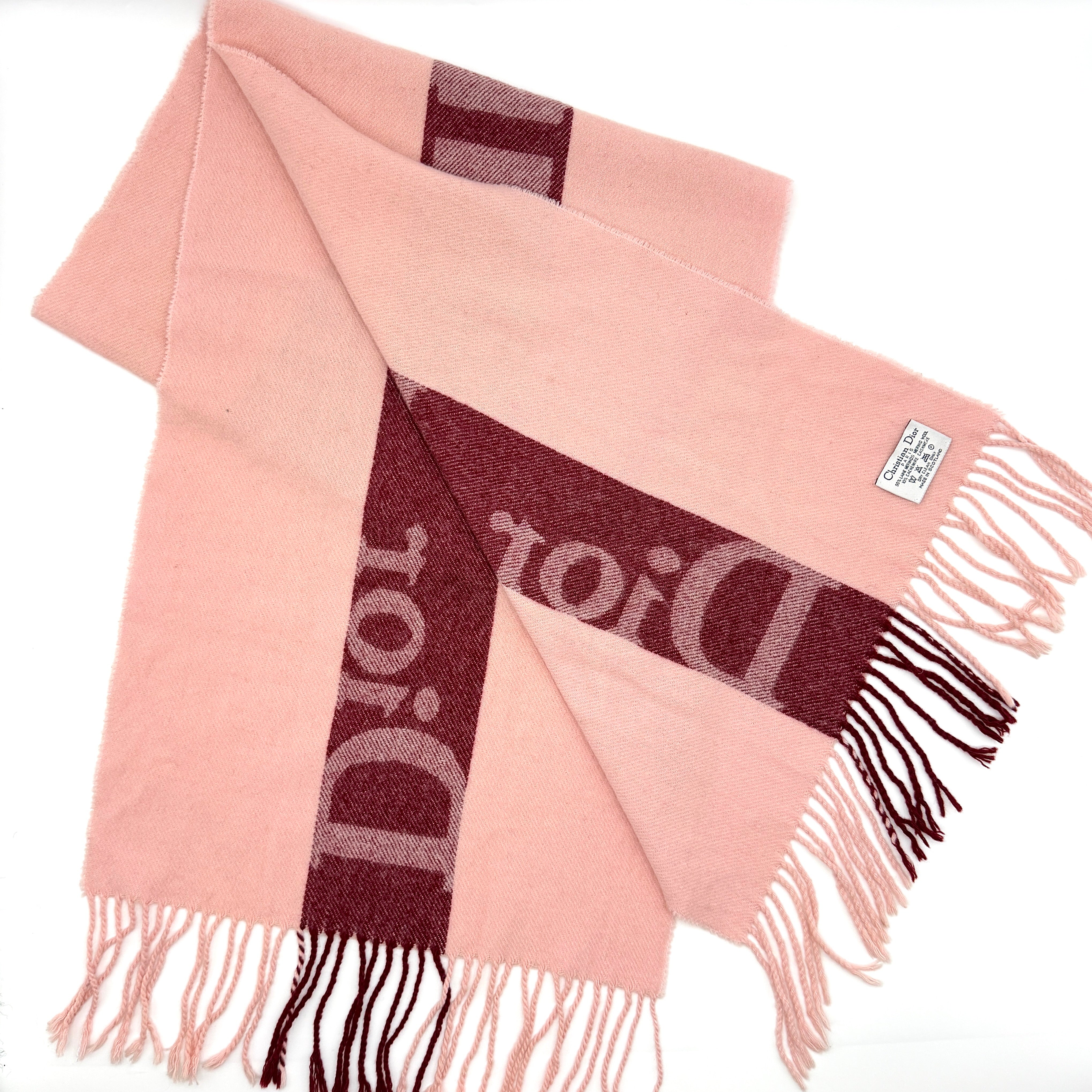 Dior Spell Out Logo Scarf Pink