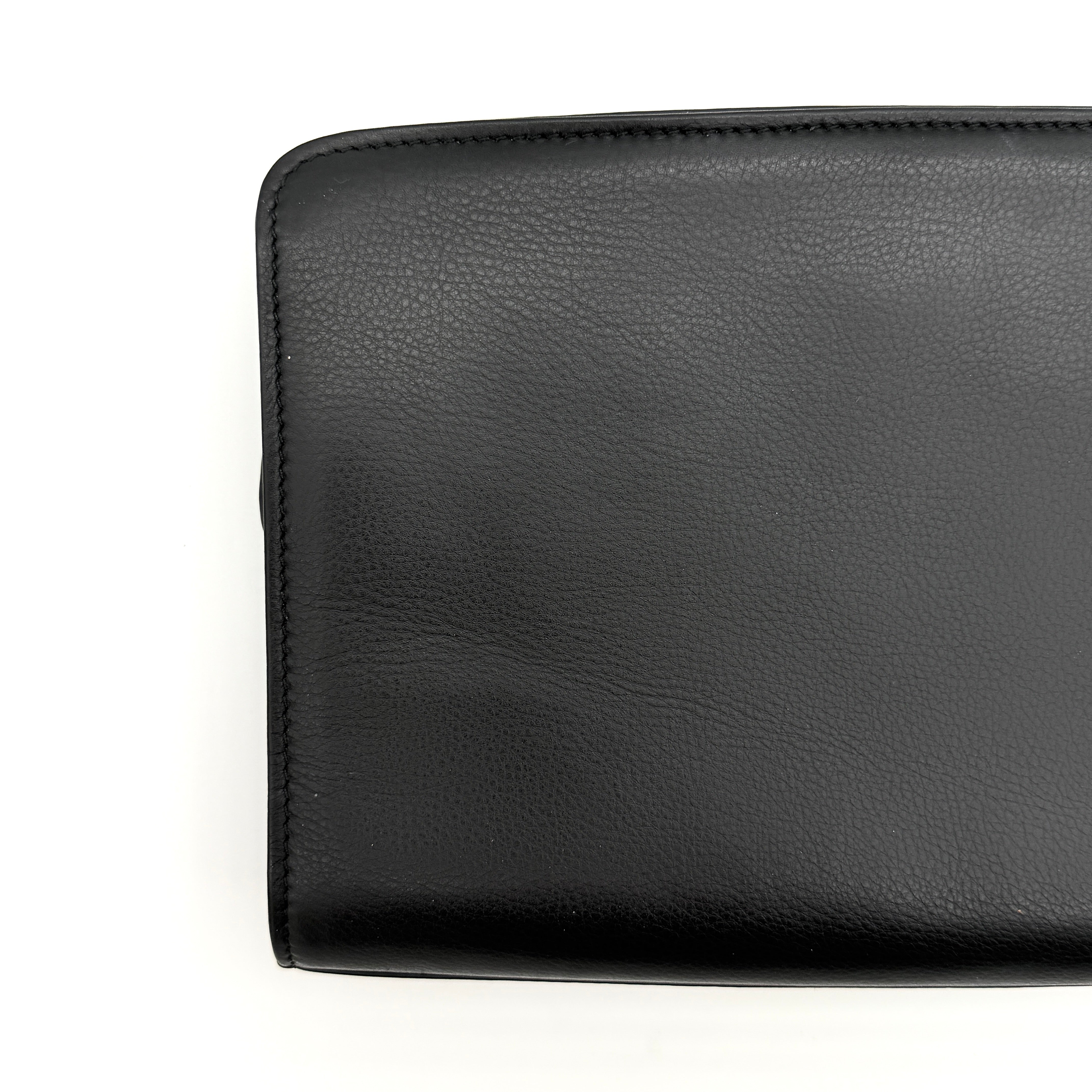 Balenciaga x ACE BB Logo Leather Clutch Bag Black