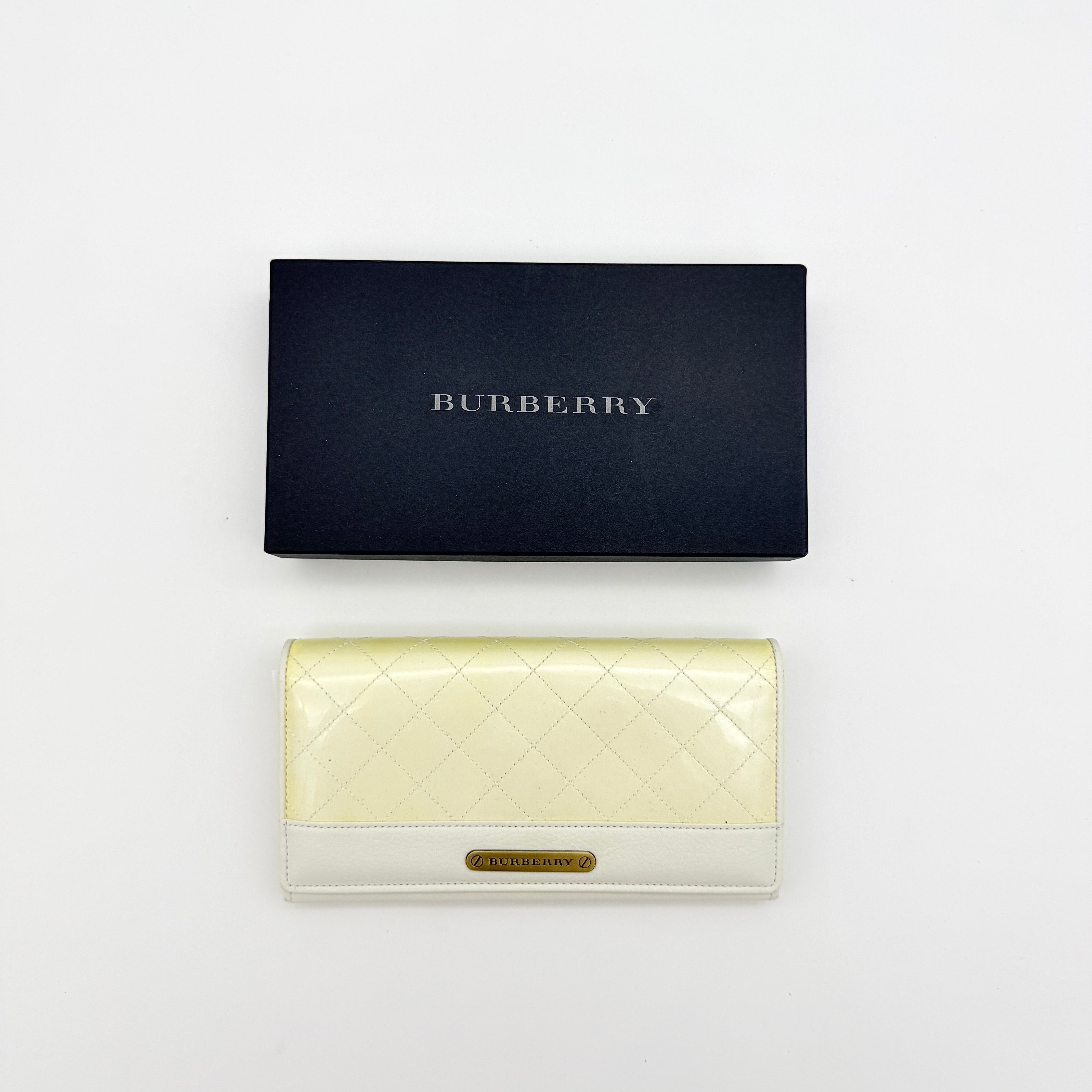 Burberry Quilted Continental Wallet Yellow/White