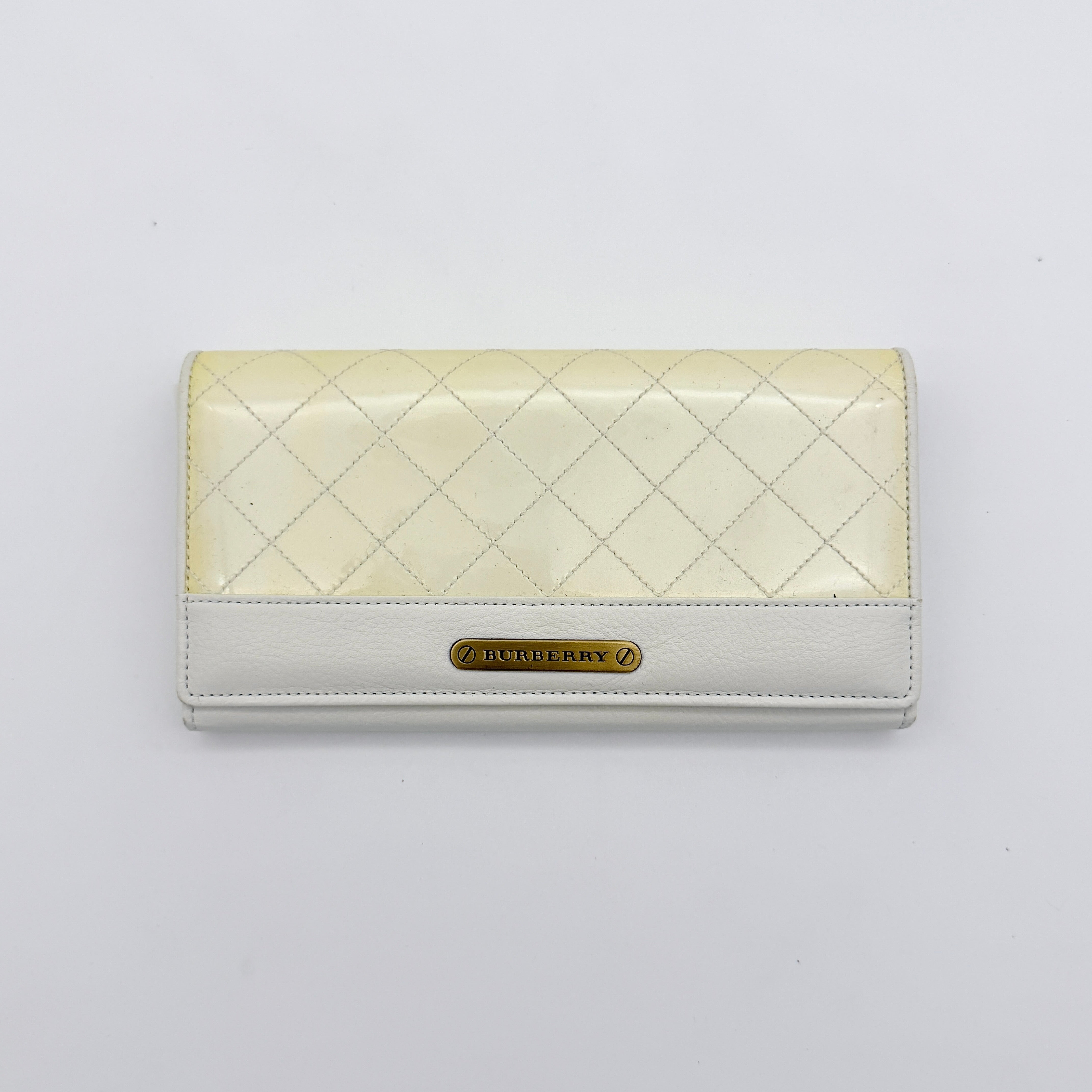 Burberry Quilted Continental Wallet Yellow/White