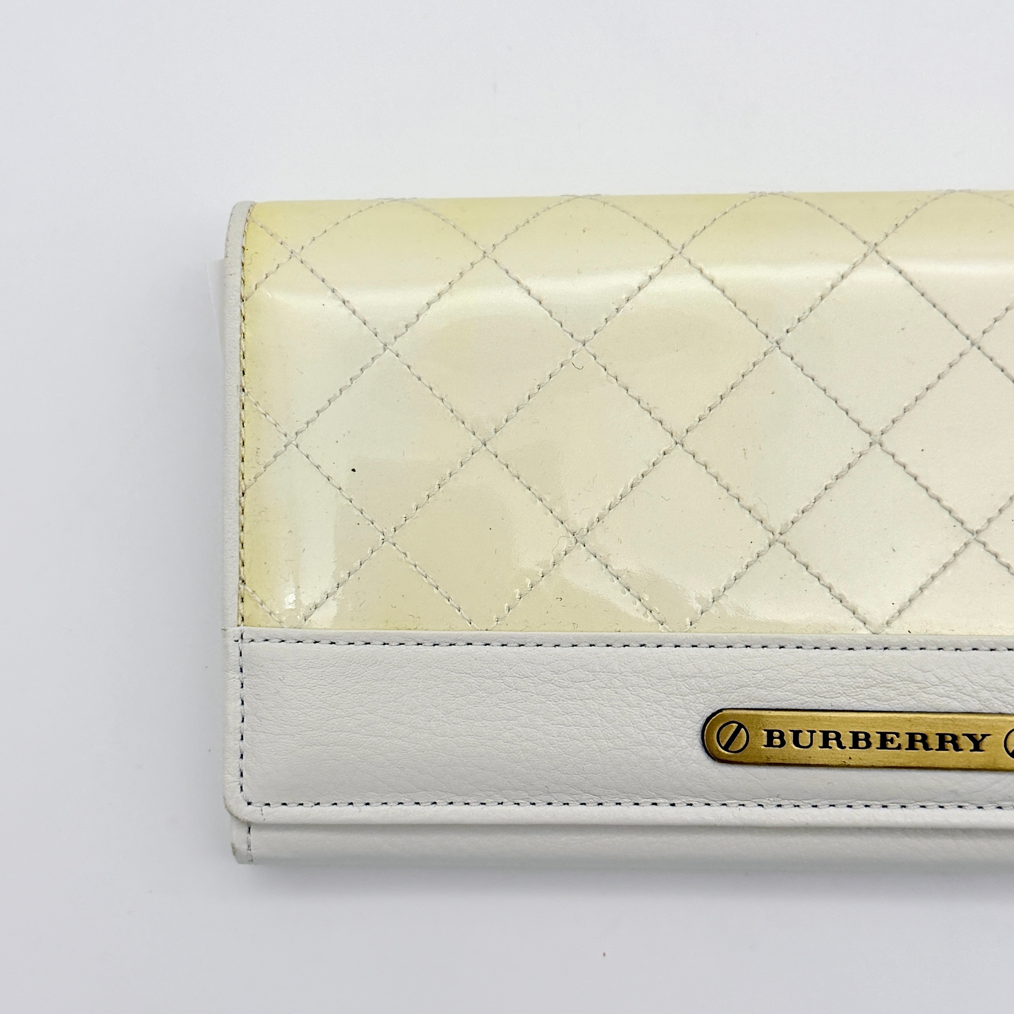 Burberry Quilted Continental Wallet Yellow/White