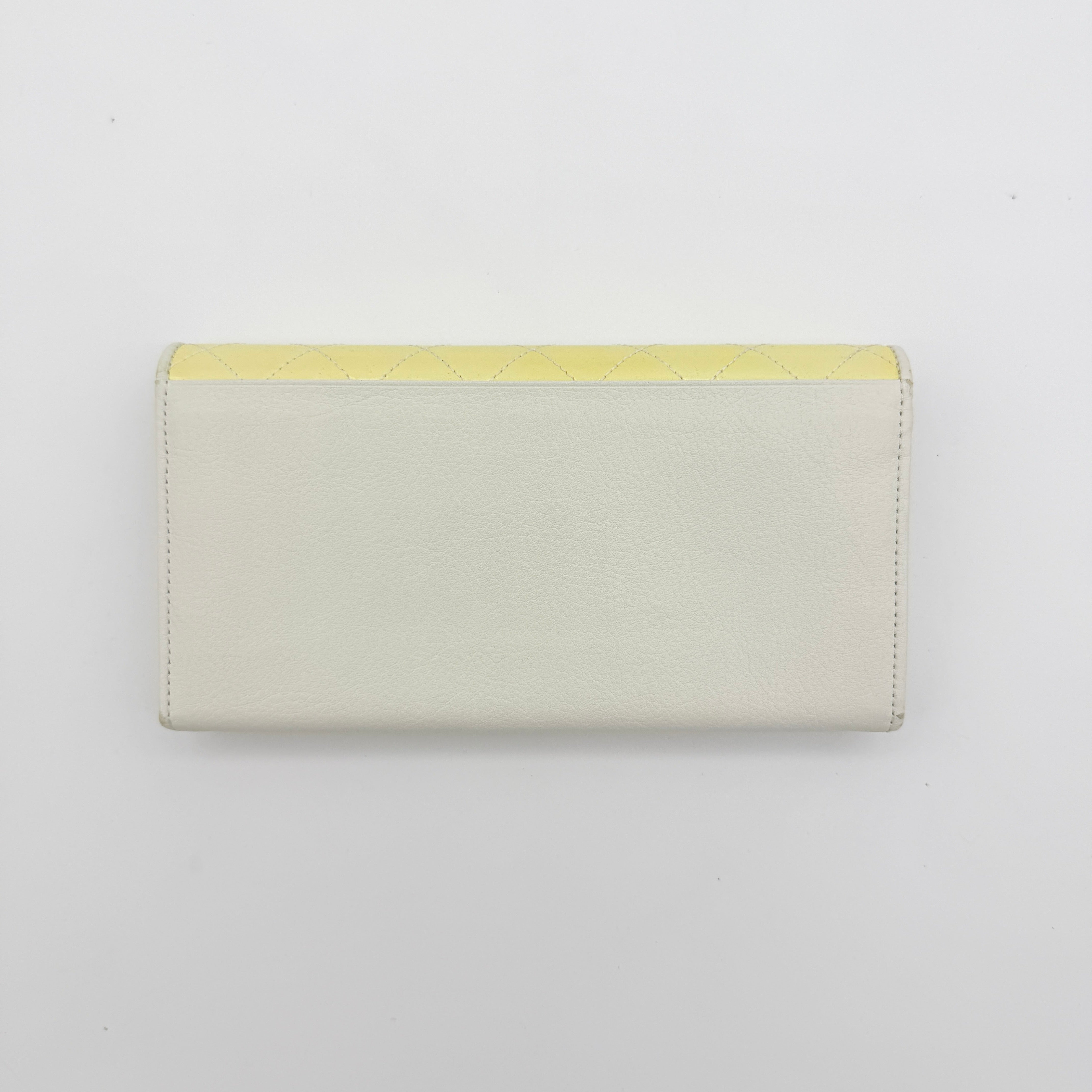 Burberry Quilted Continental Wallet Yellow/White