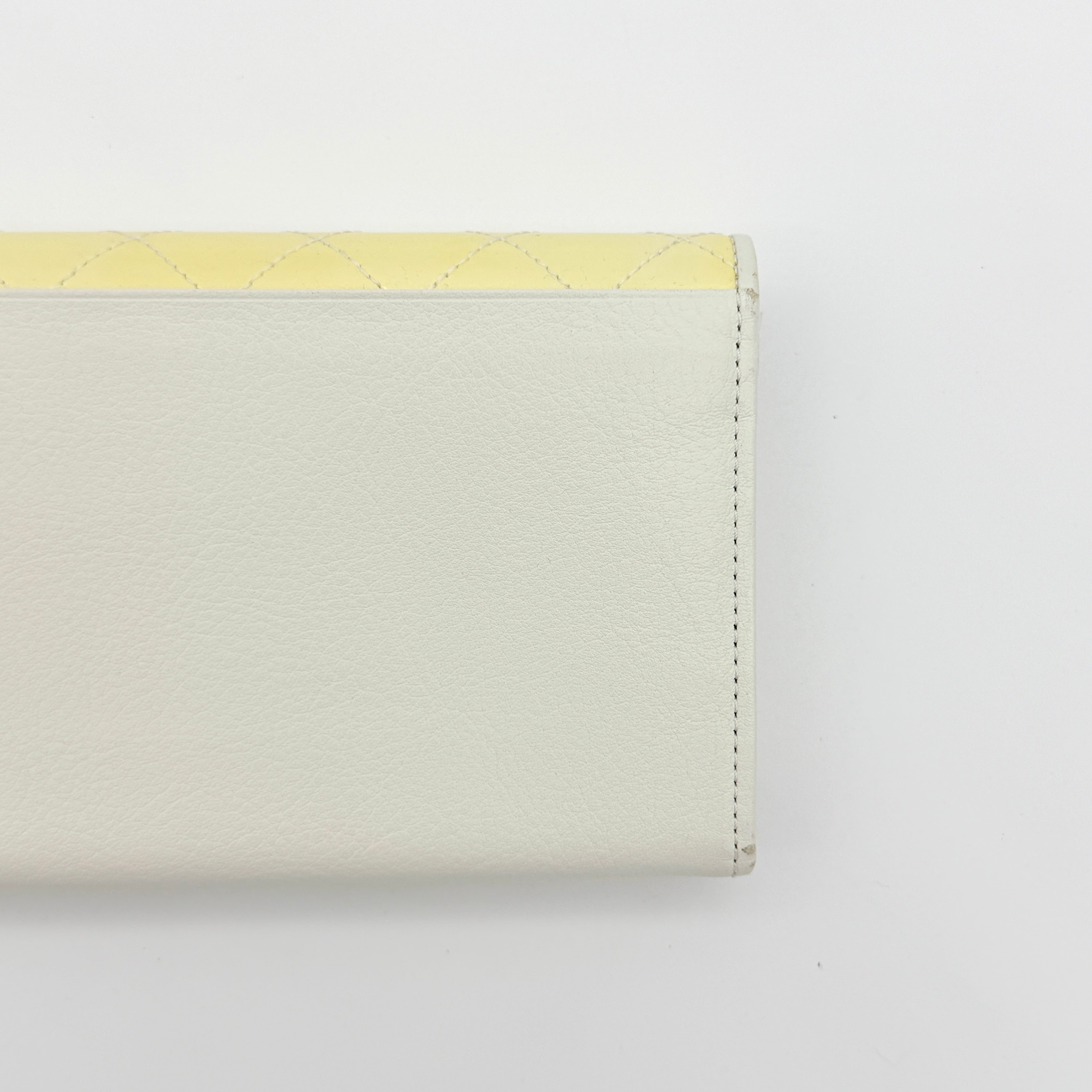Burberry Quilted Continental Wallet Yellow/White