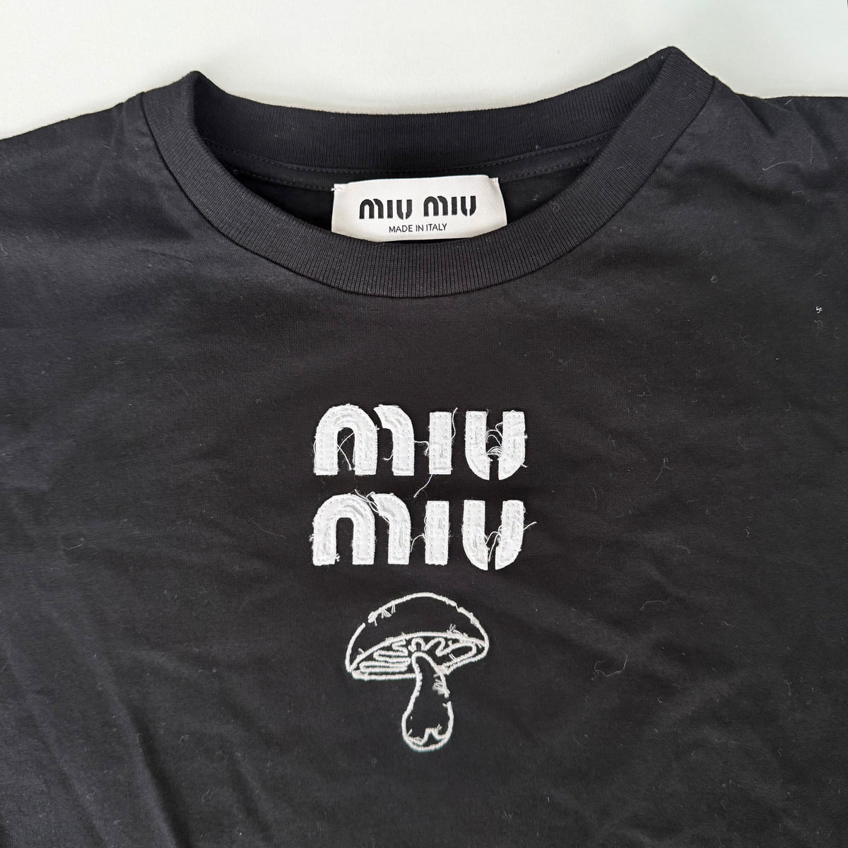 (S) Miu Miu Mushroom Long-sleeve T-shirt Black