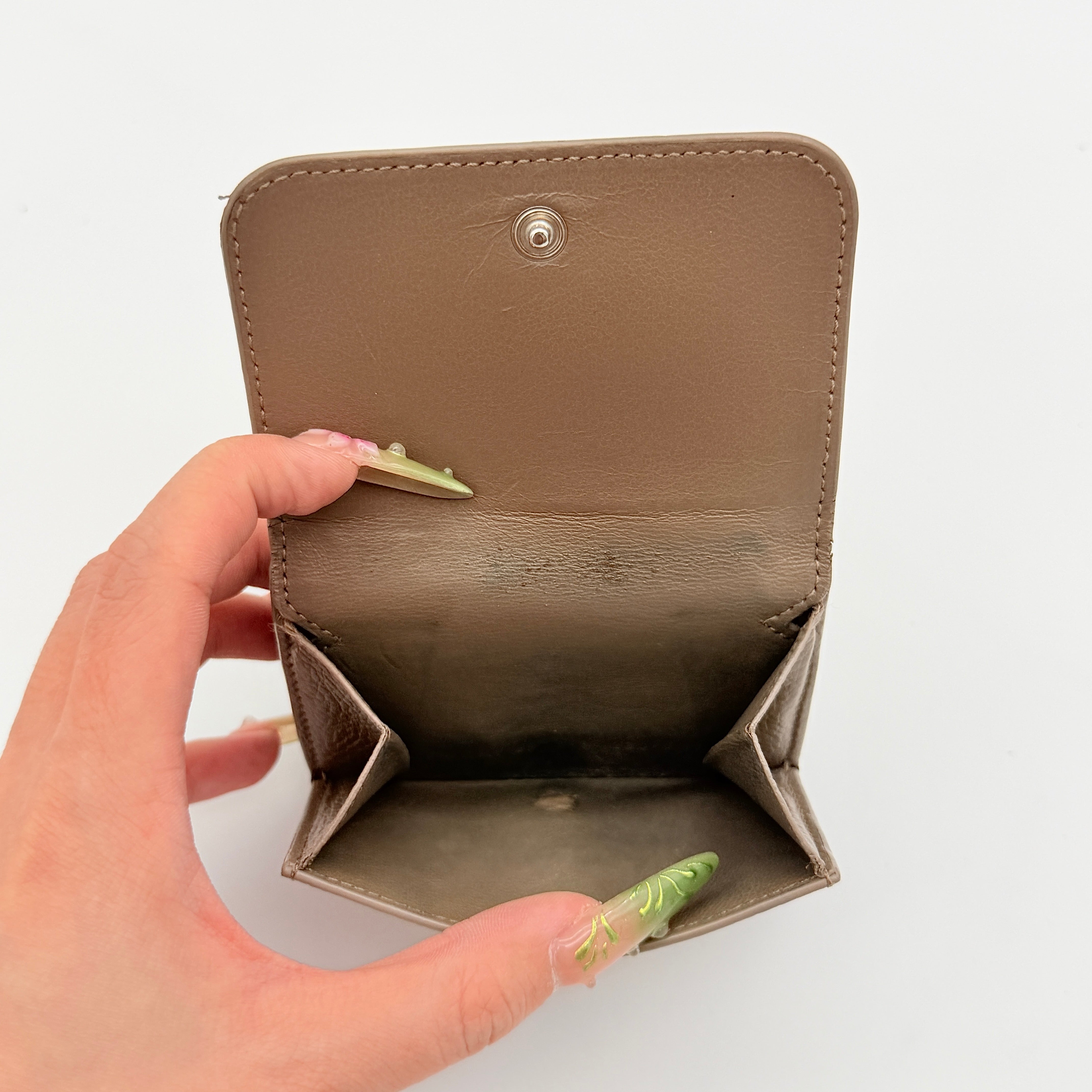 Balenciaga Logo Mini Wallet Taupe Brown