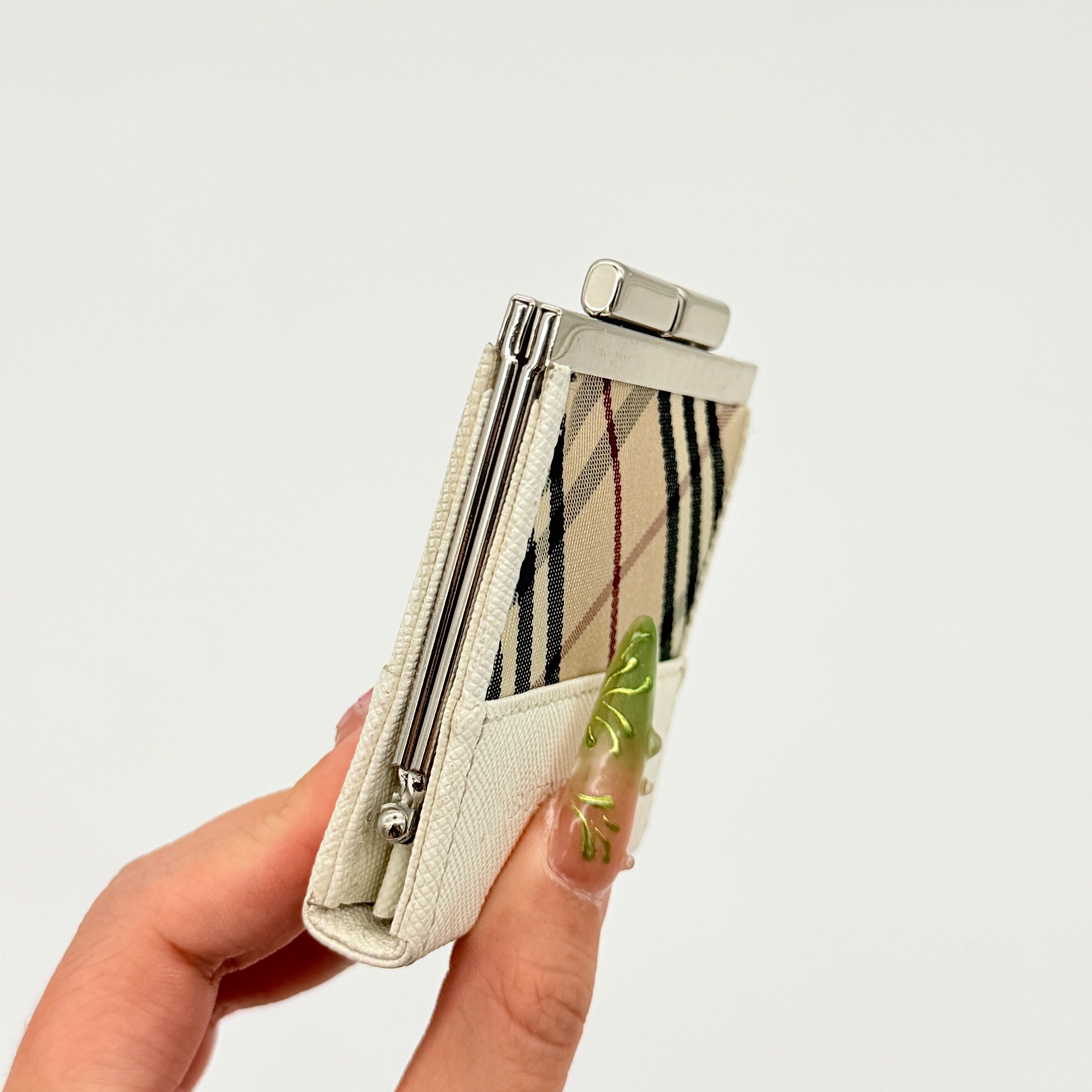 Burberry Nova Check Kisslock Coin Case Beige