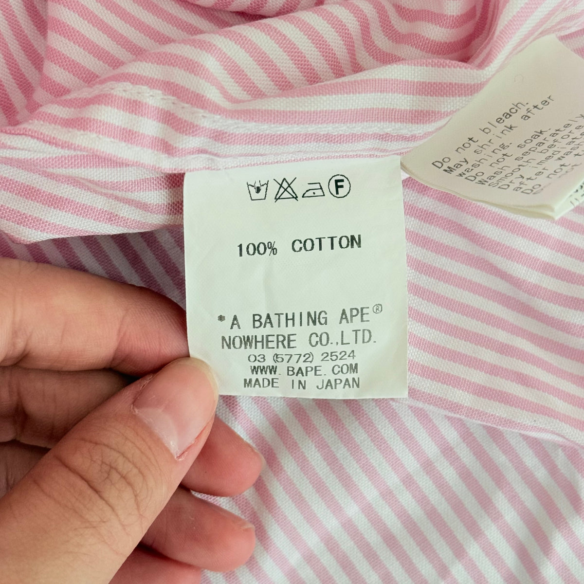 BAPE Striped Dual Pocket Button Up Shirt Pink