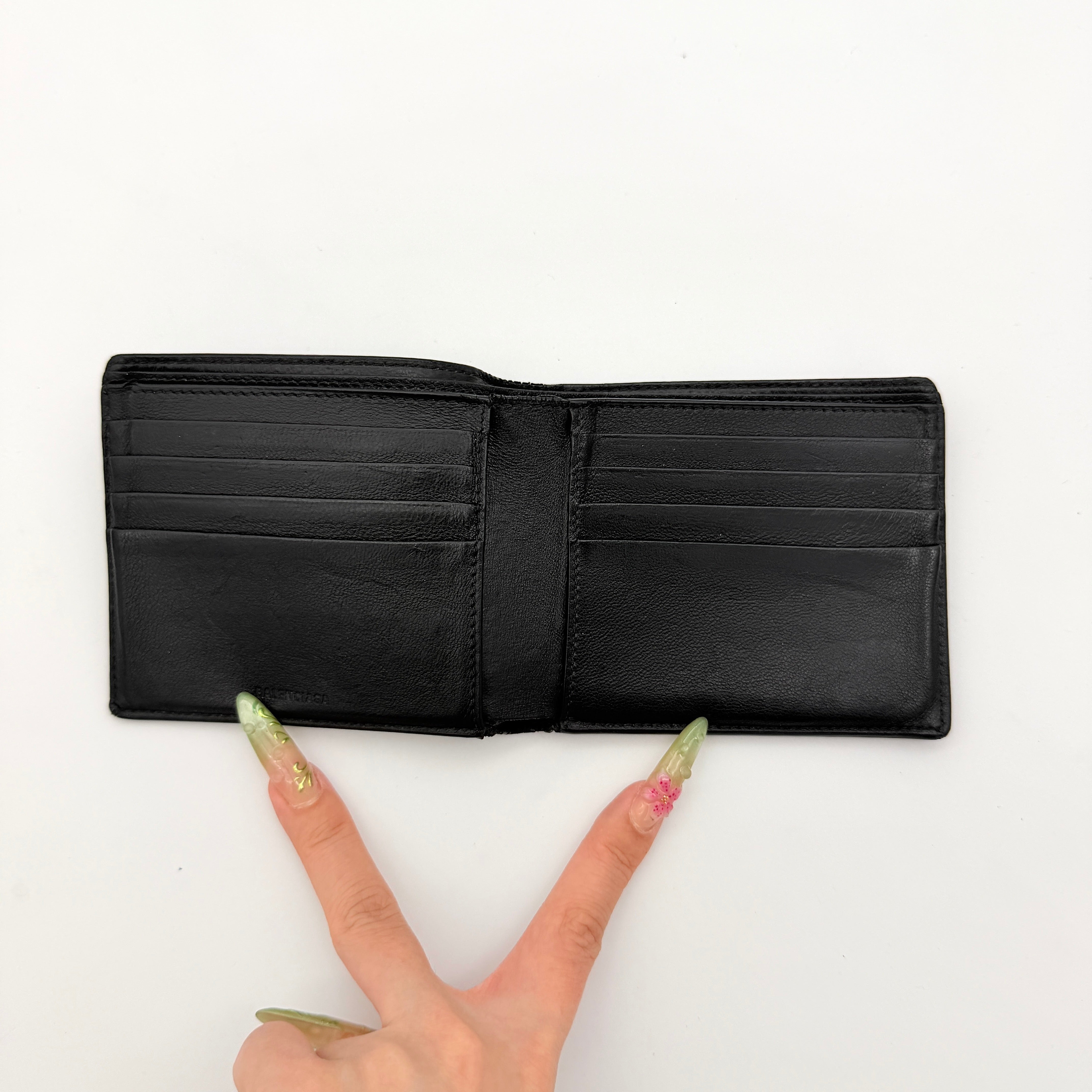 Balenciaga Logo Cash Square Wallet Green/Black