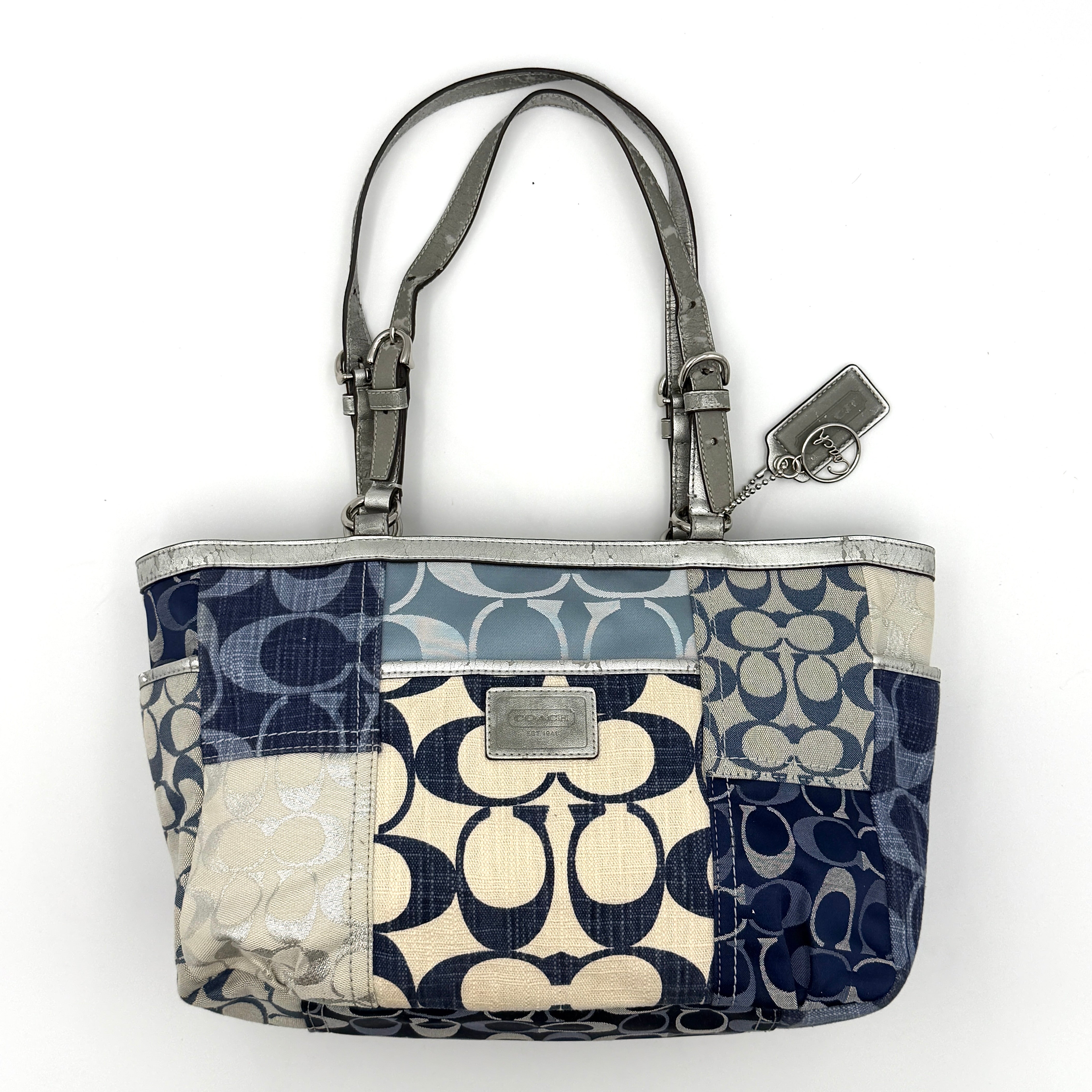 Coach Y2K Denim Patchwork Tote Bag Blue