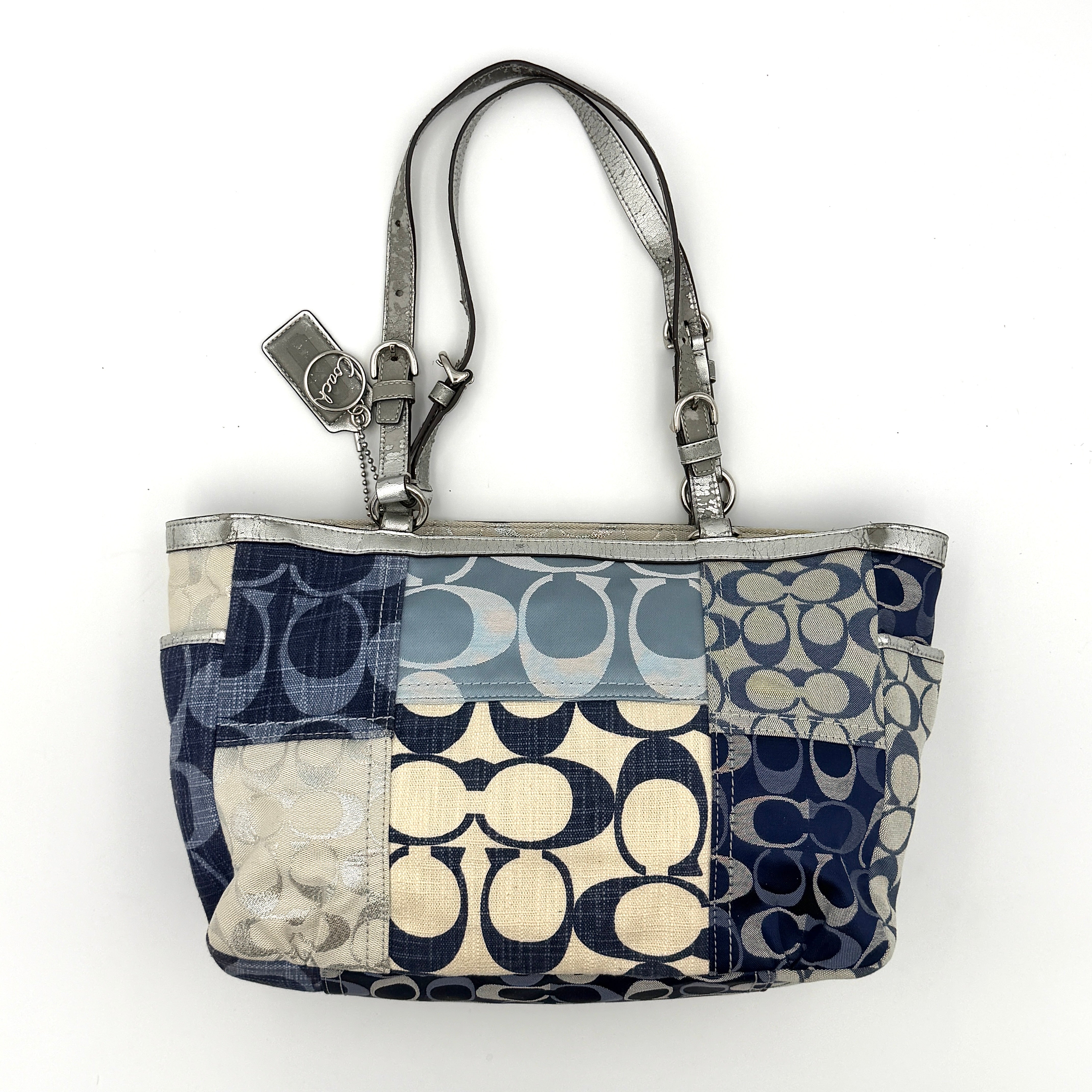 Coach Y2K Denim Patchwork Tote Bag Blue