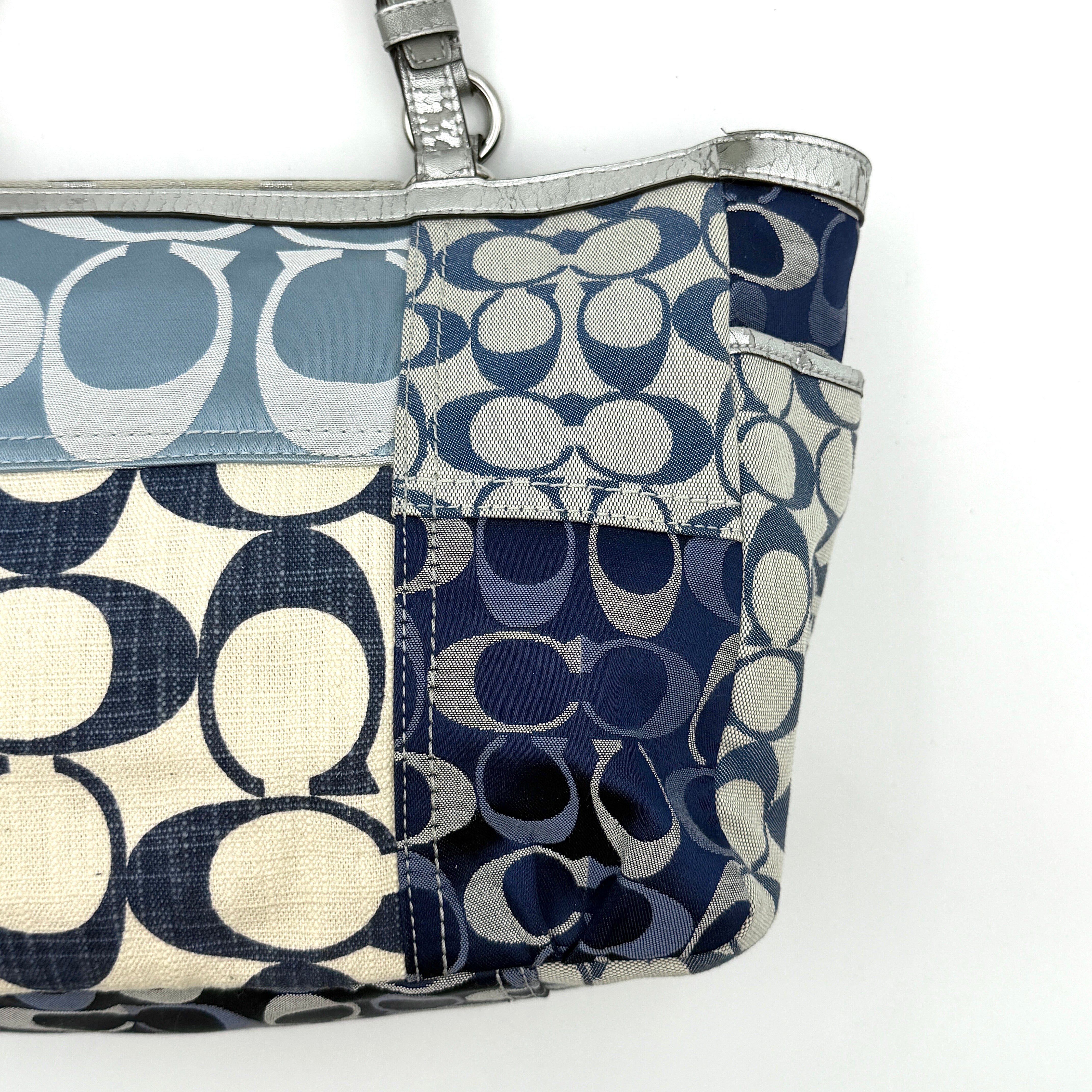 Coach Y2K Denim Patchwork Tote Bag Blue