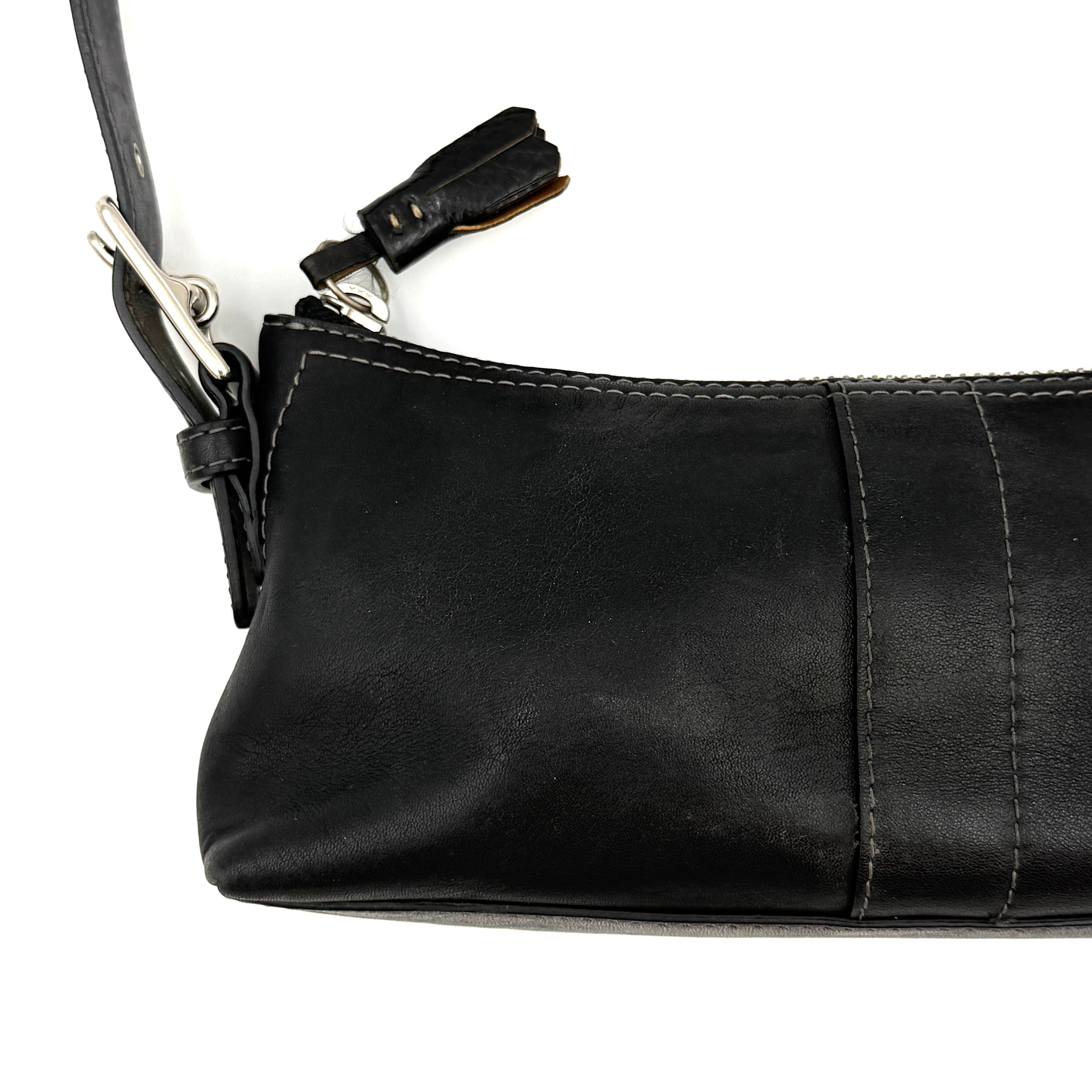 Coach Y2K Hampton Demi Baguette Shoulder Bag Black