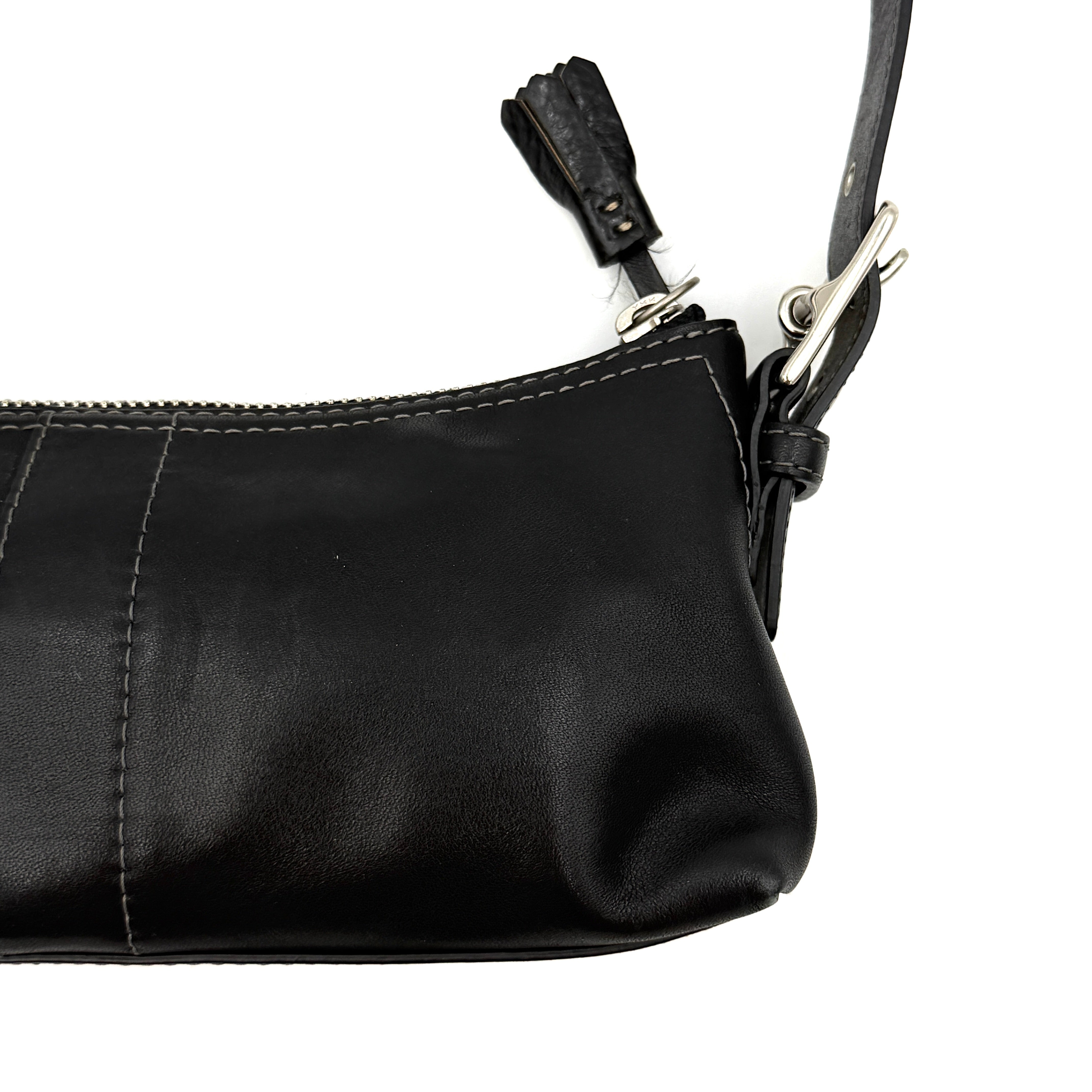 Coach Y2K Hampton Demi Baguette Shoulder Bag Black
