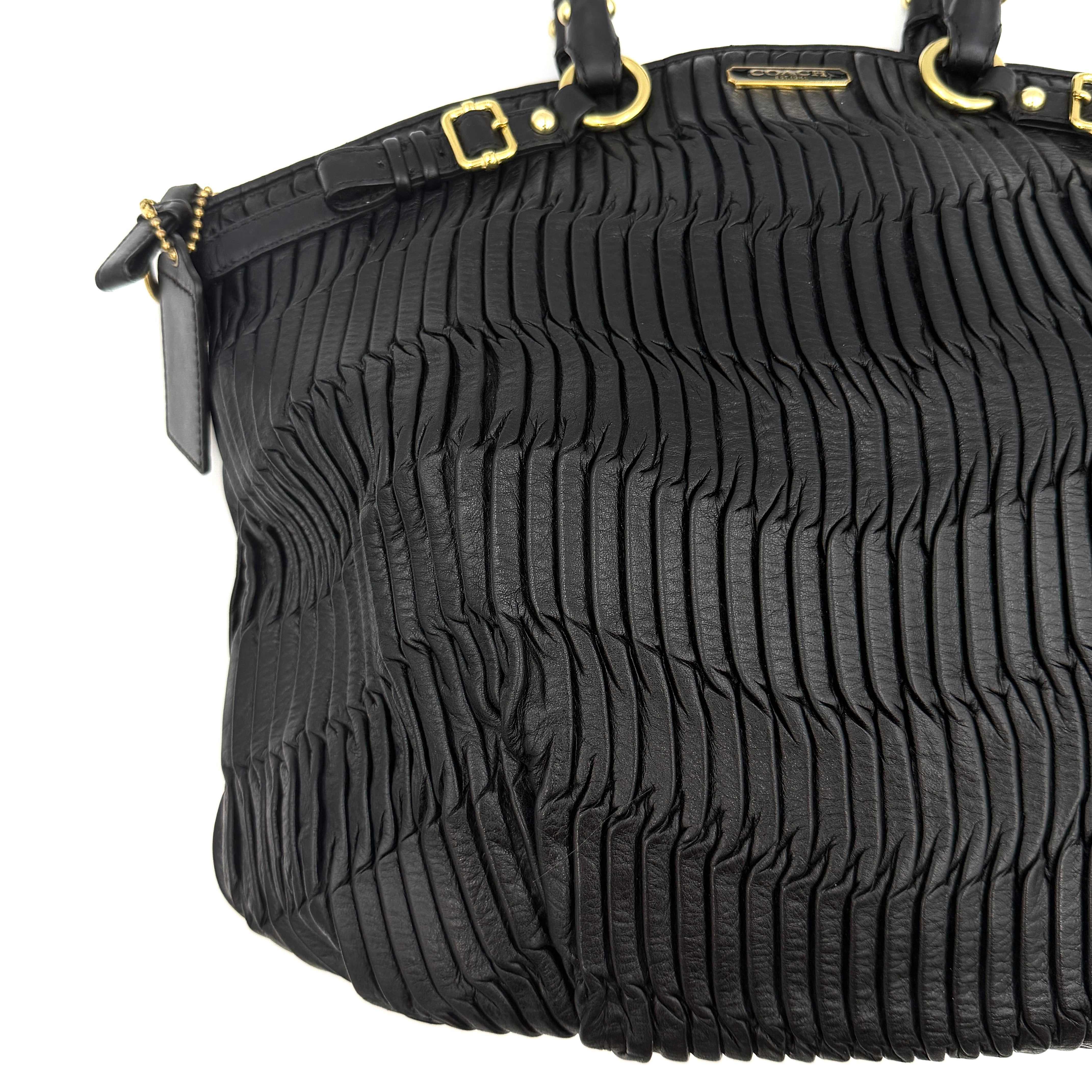 Coach Signature Madison Lindsey Shoulder Bag Black