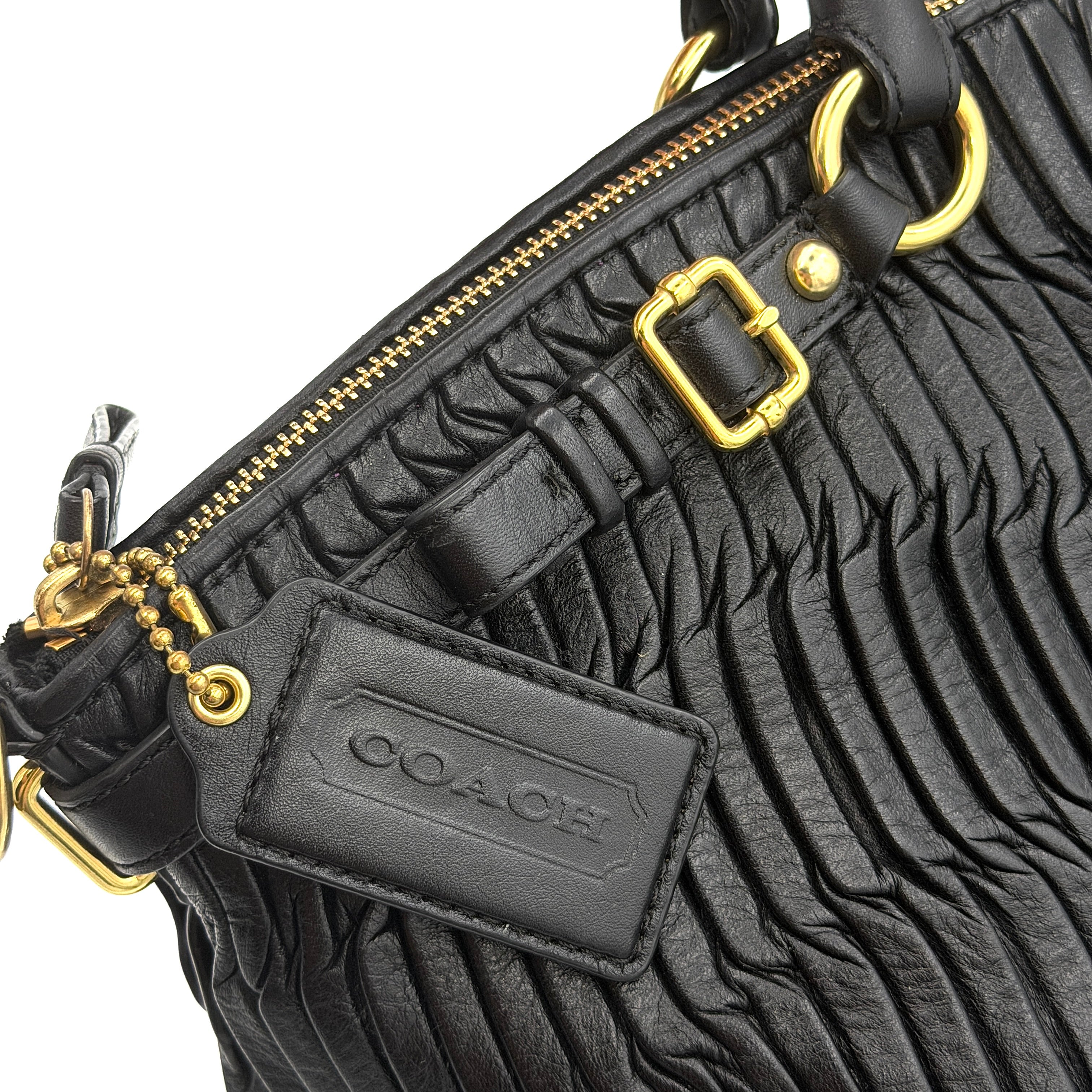 Coach Signature Madison Lindsey Shoulder Bag Black