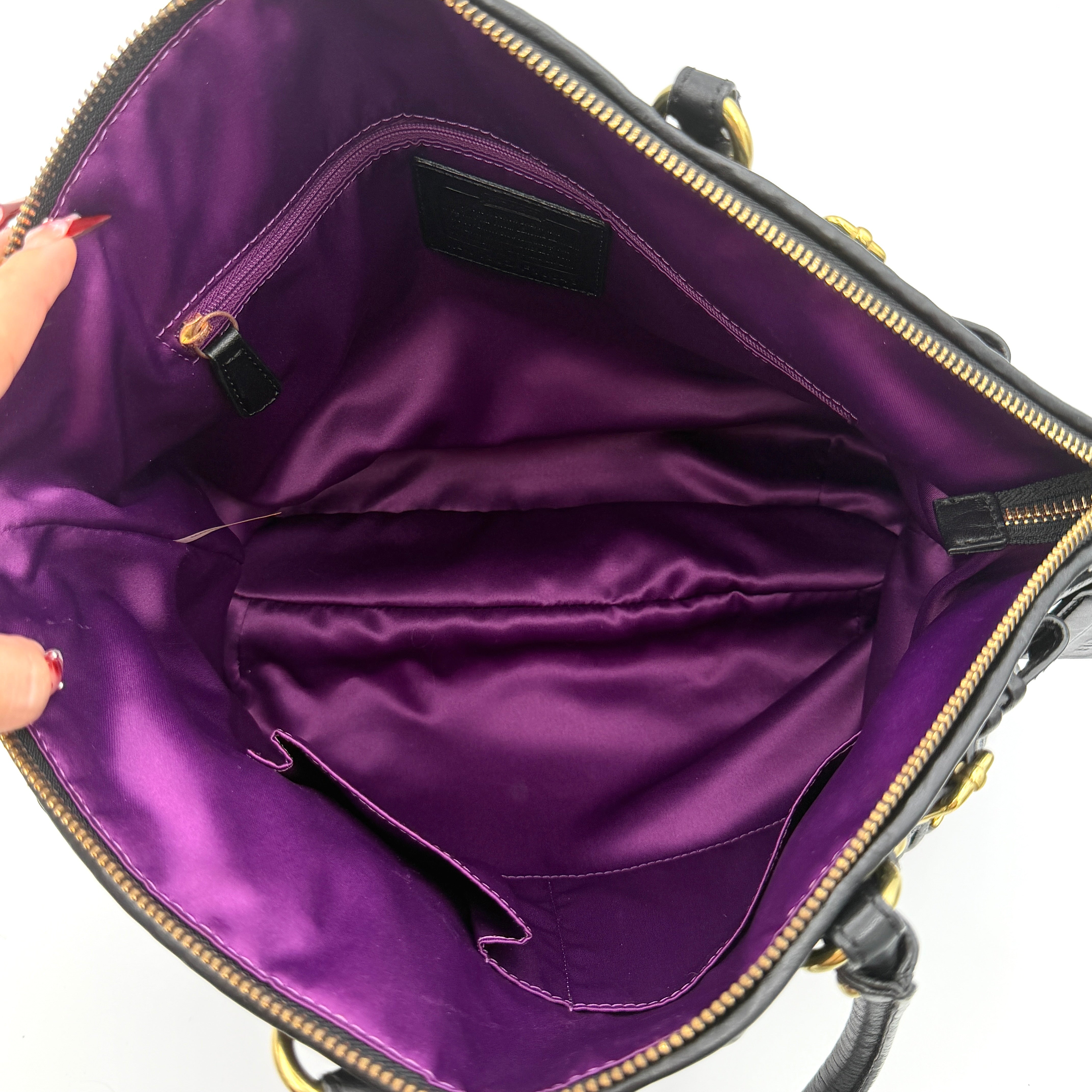 Coach Signature Madison Lindsey Shoulder Bag Black