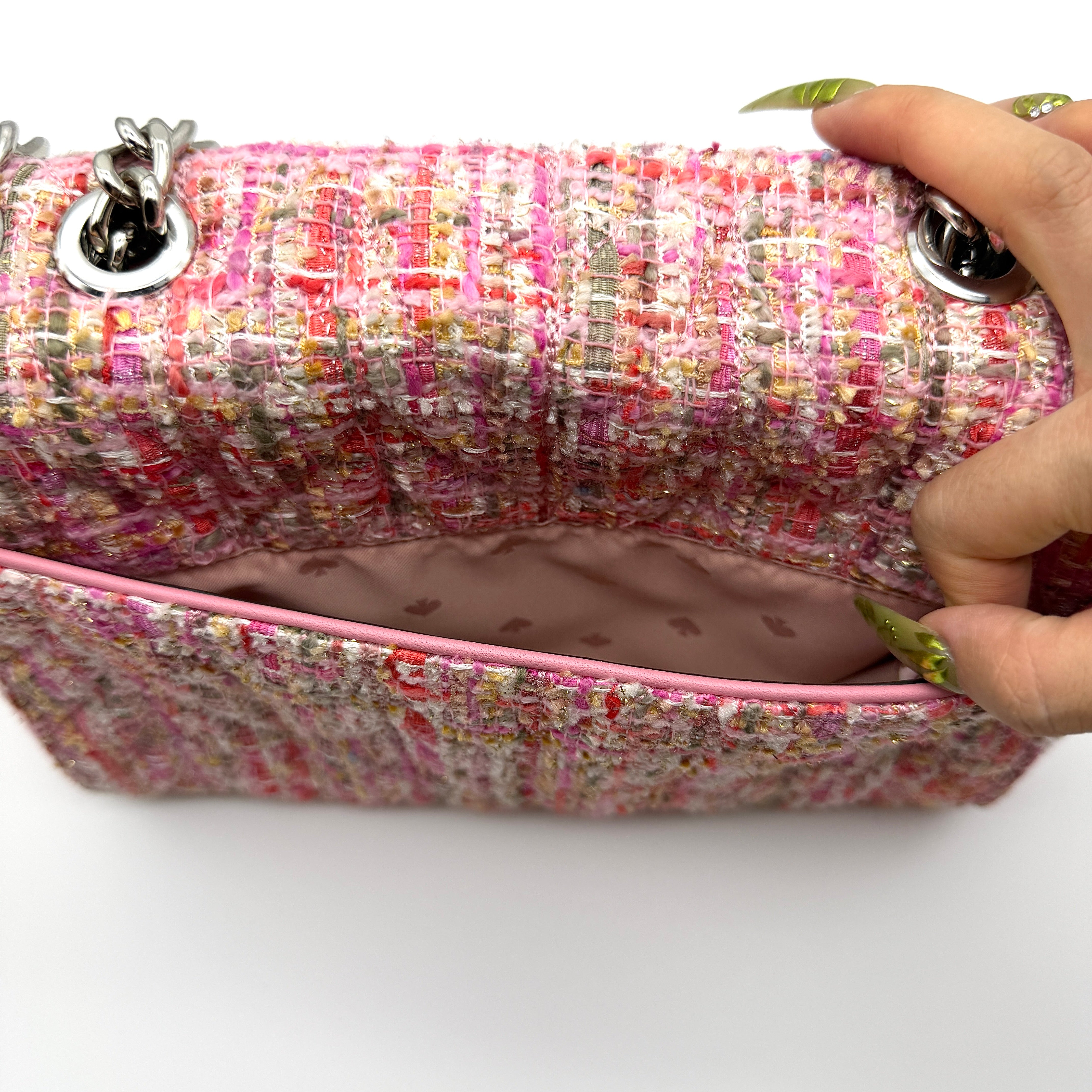 Kate Spade 2Way Briar Lane Emelyn Quilted Tweed Shoulder Bag Pink