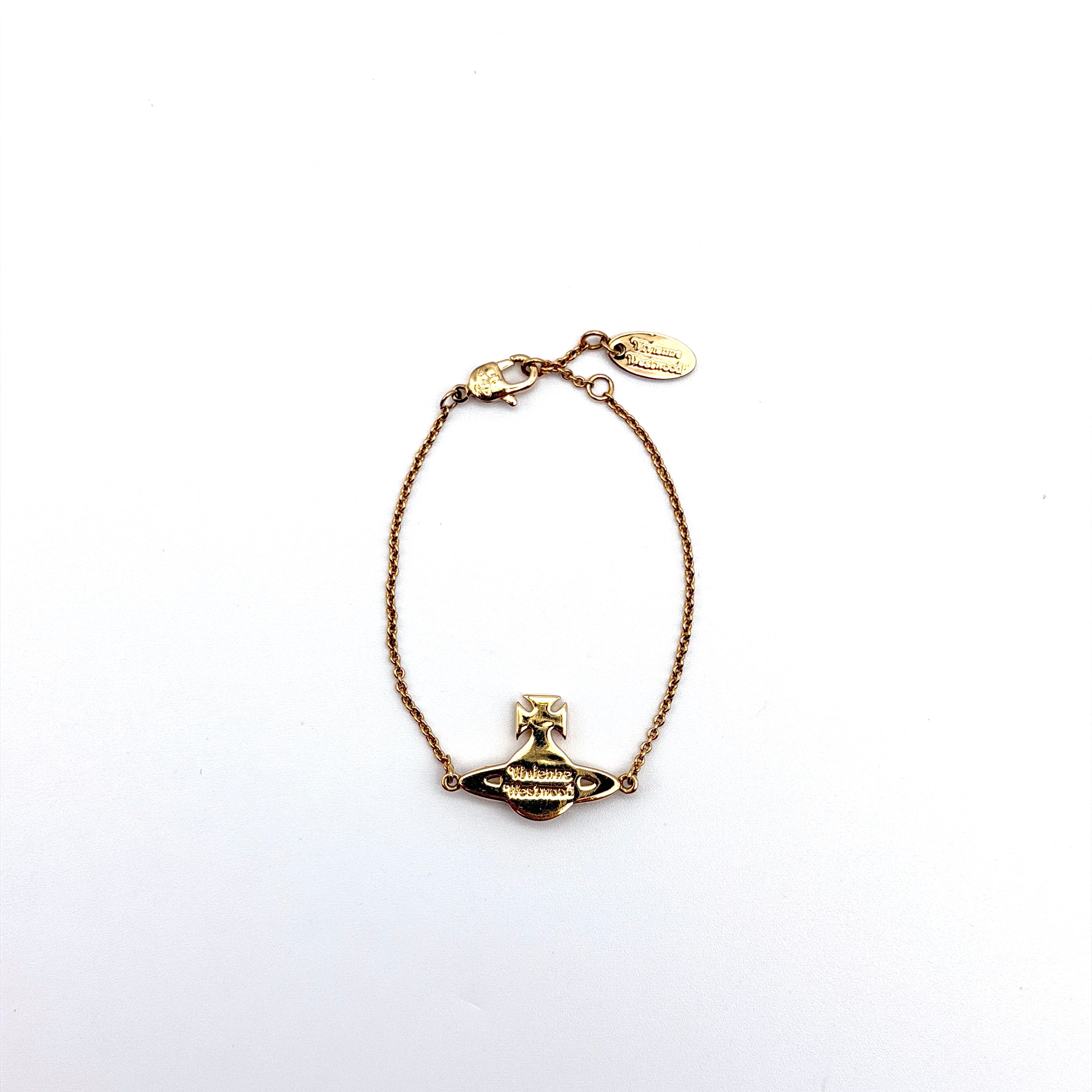 Vivienne Westwood Rhinestone Orb Bracelet Gold