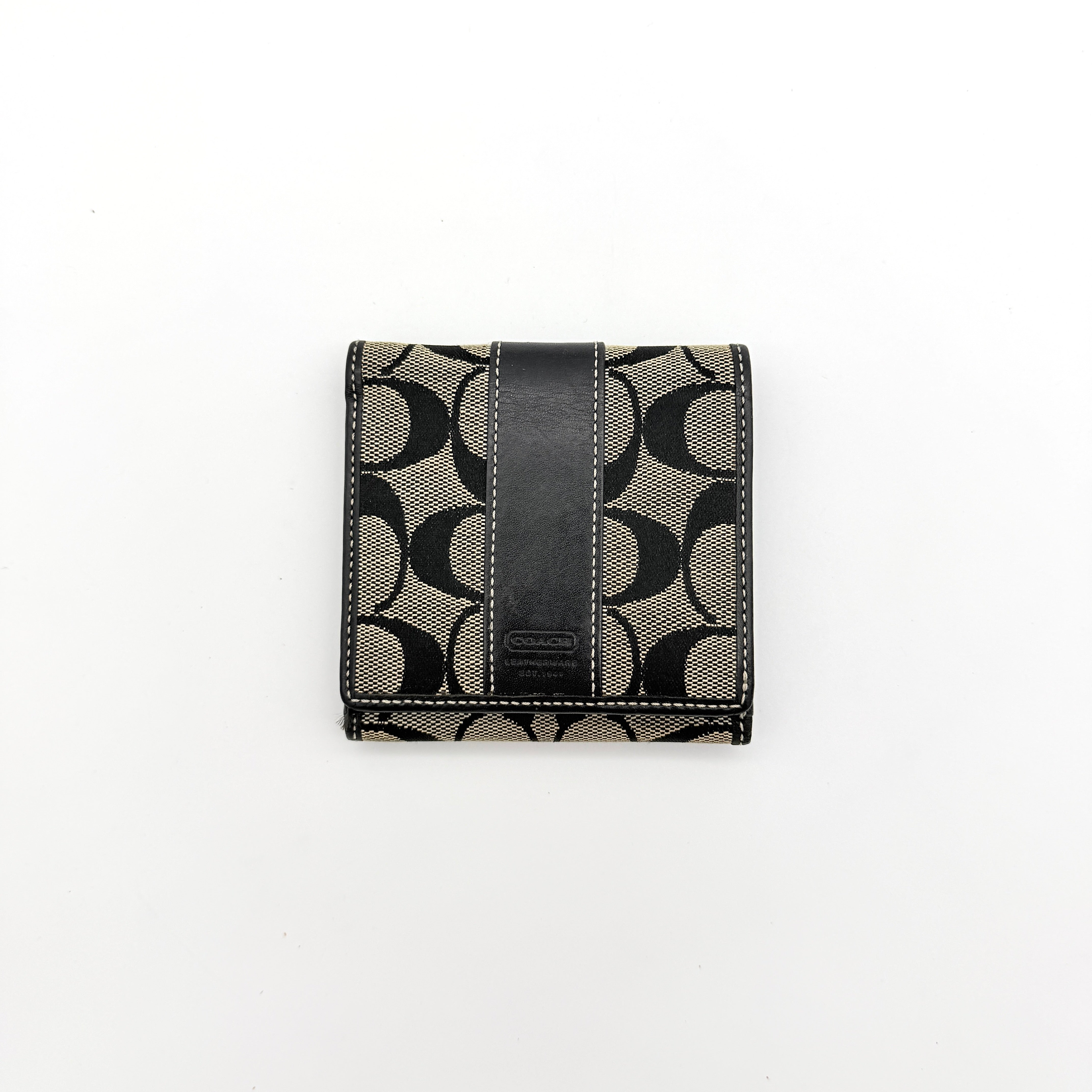 Coach Signature Stripe Wallet Black/Grey